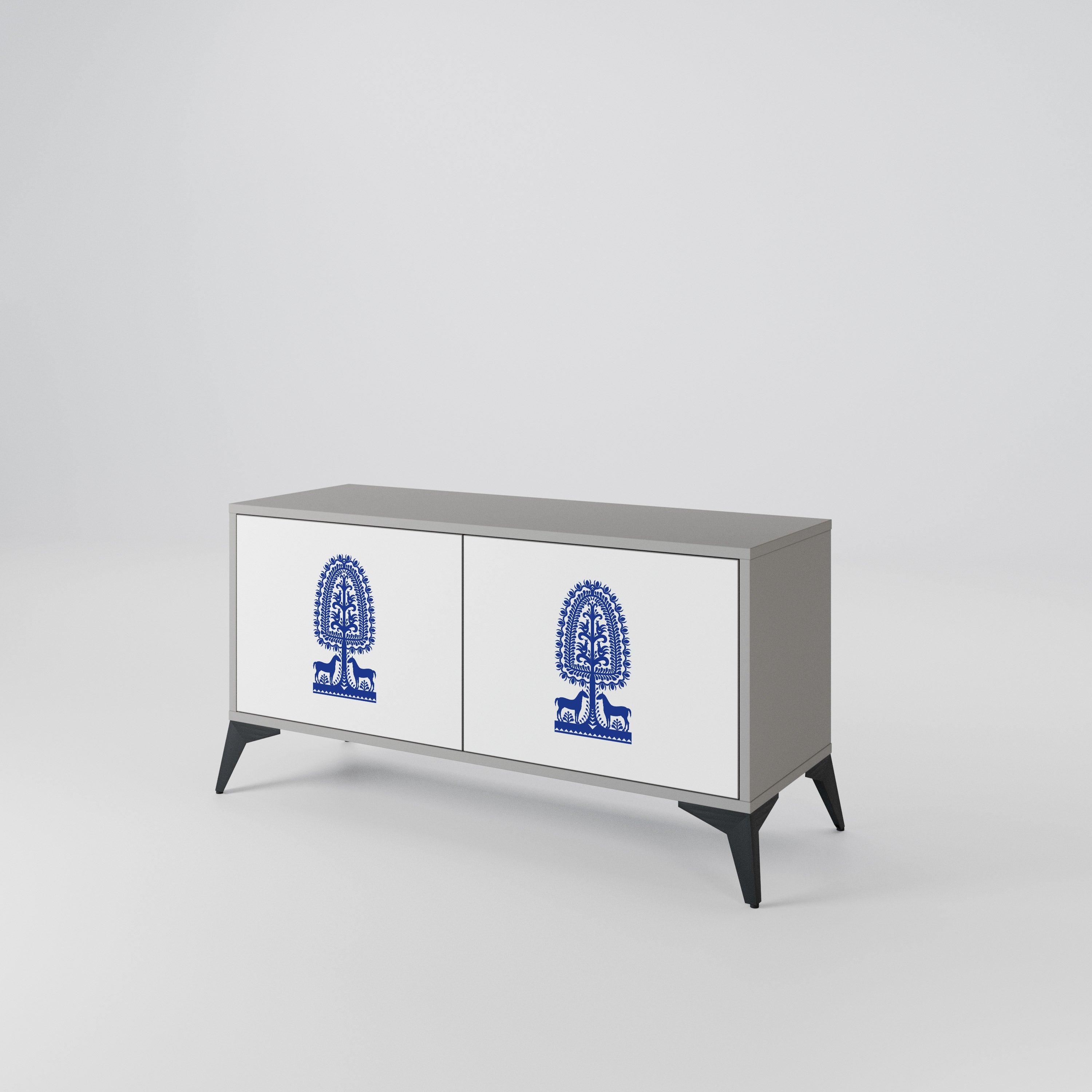 POLISH FOLK ART Συμπαγές έπιπλο τηλεόρασης 2-θυρών