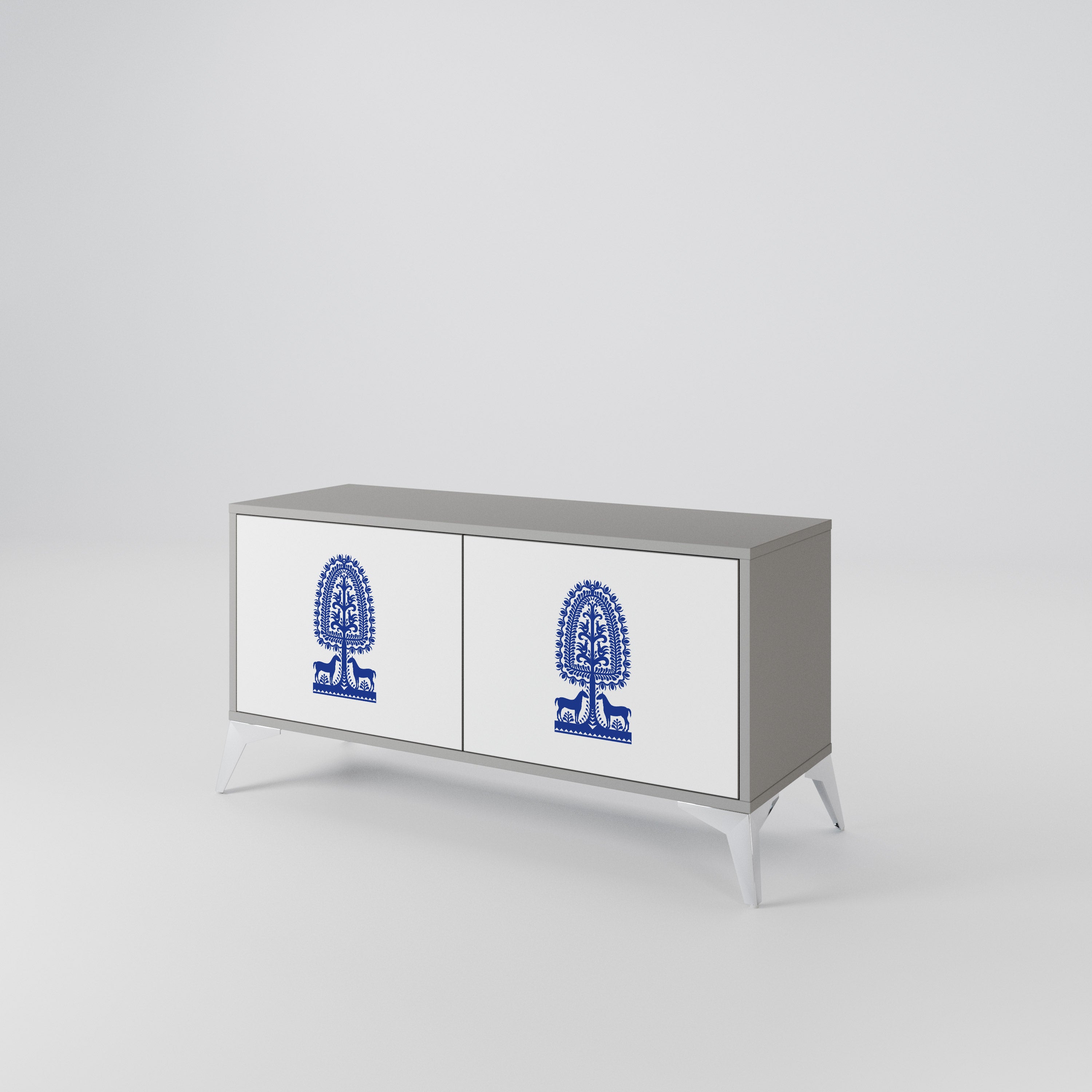 POLISH FOLK ART Συμπαγές έπιπλο τηλεόρασης 2-θυρών