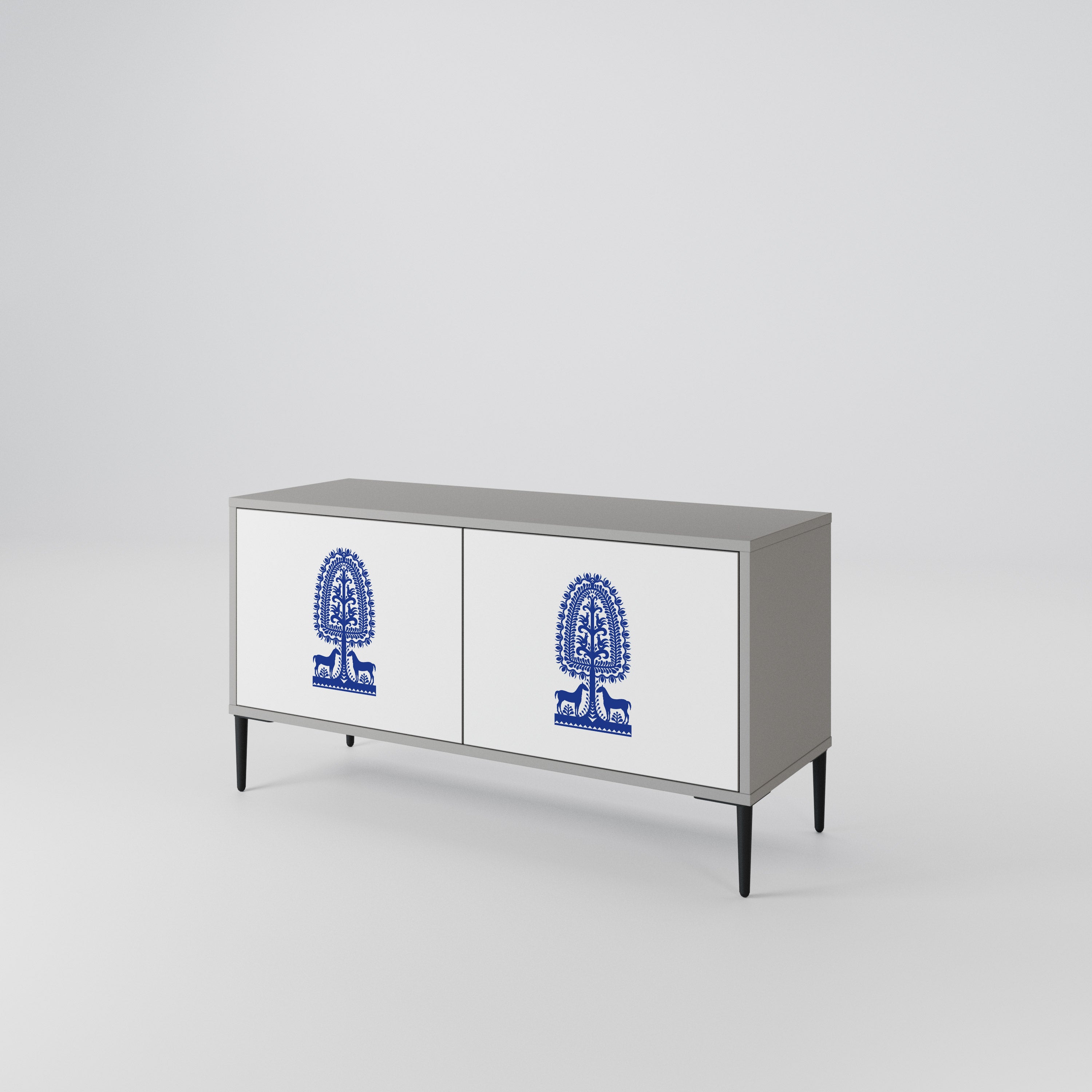 POLISH FOLK ART Συμπαγές έπιπλο τηλεόρασης 2-θυρών