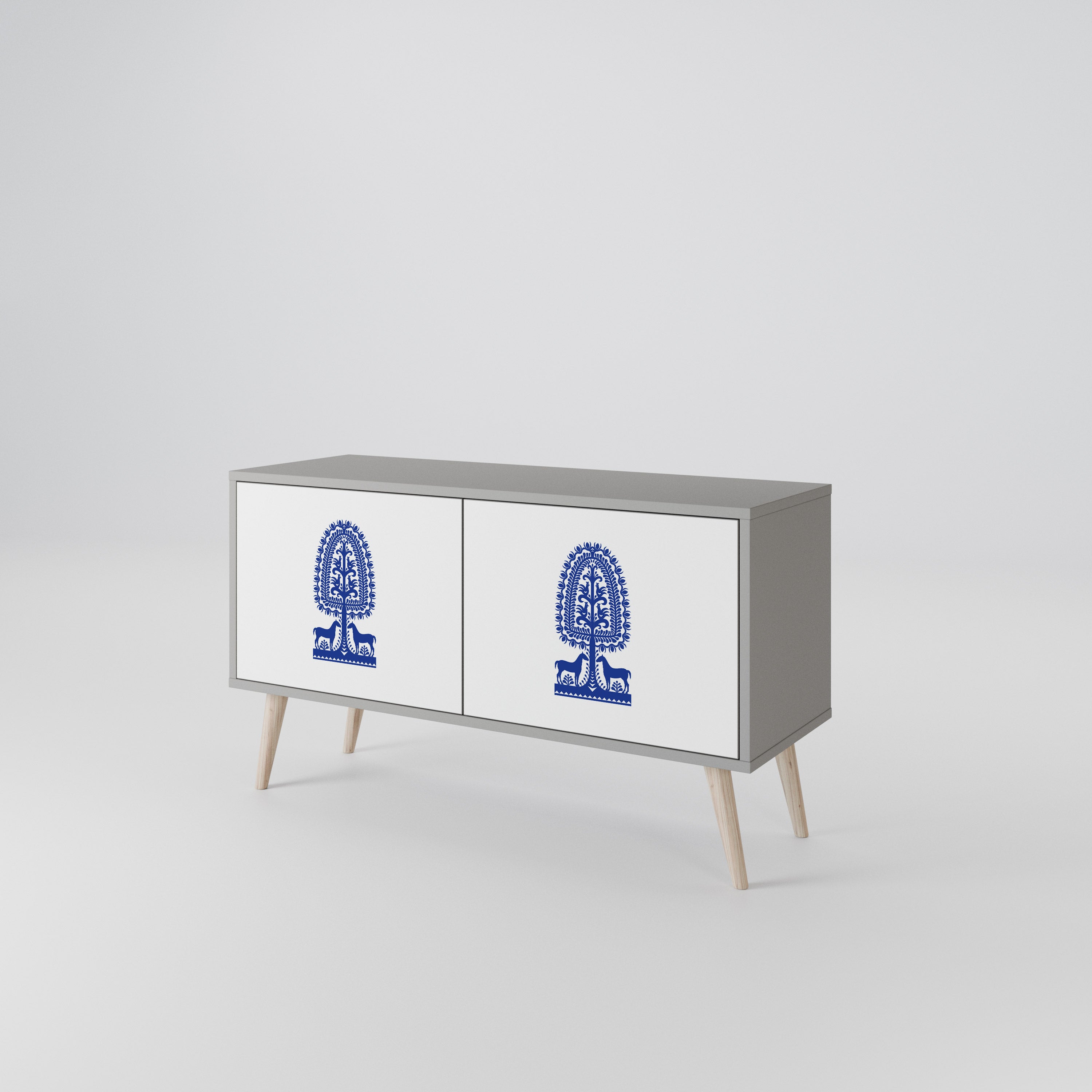 POLISH FOLK ART Συμπαγές έπιπλο τηλεόρασης 2-θυρών