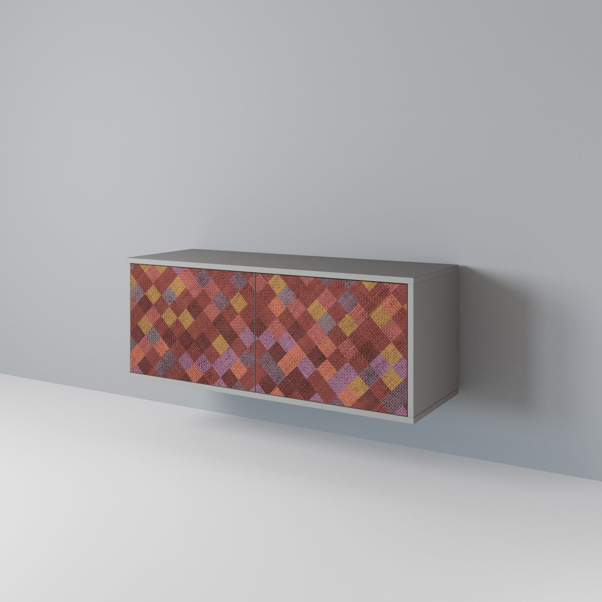 PAINTED SQUARES Compact 2-Door TV Cabinet