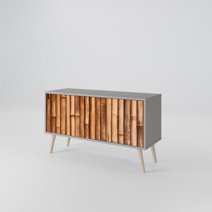 NATURAL WOOD Συμπαγές έπιπλο τηλεόρασης 2-θυρών
