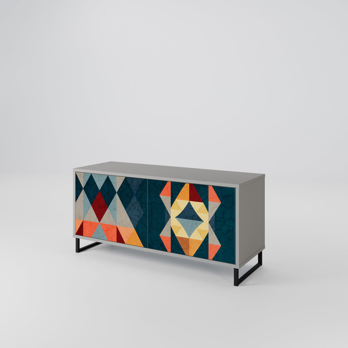 CRACKED ILLUSION Compact 2-Door TV Cabinet