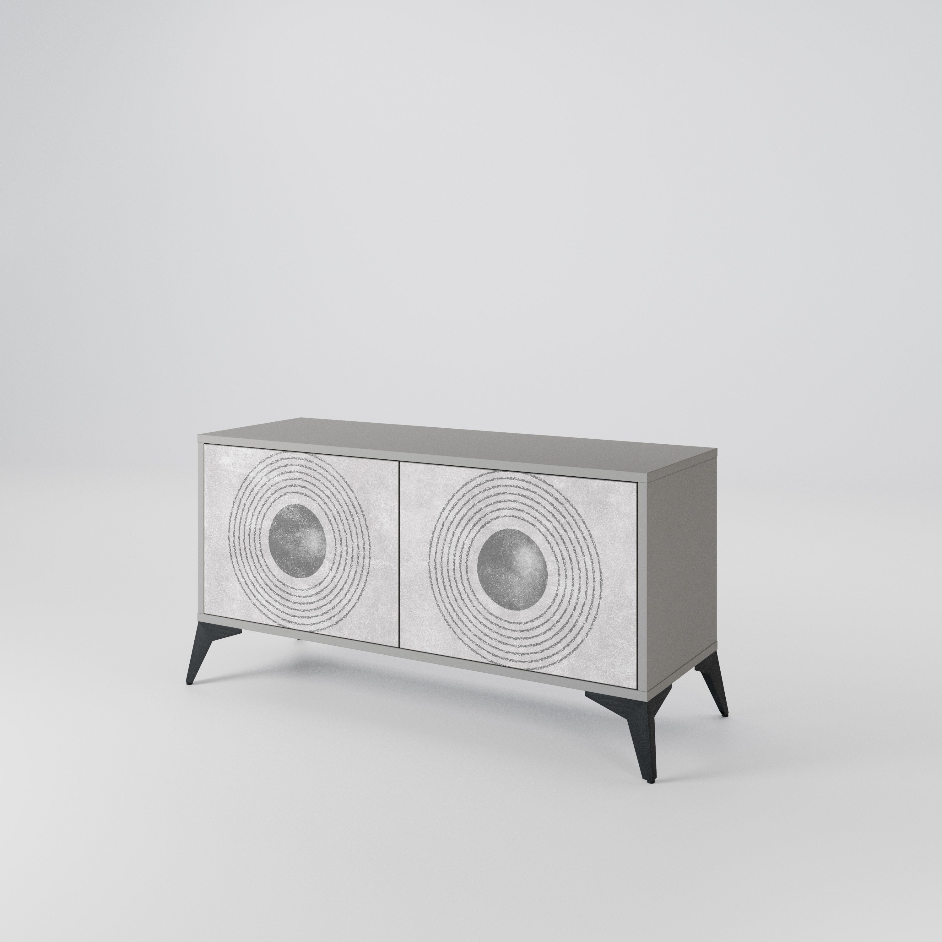 SOLID CIRCLES Compact 2-Door TV Cabinet