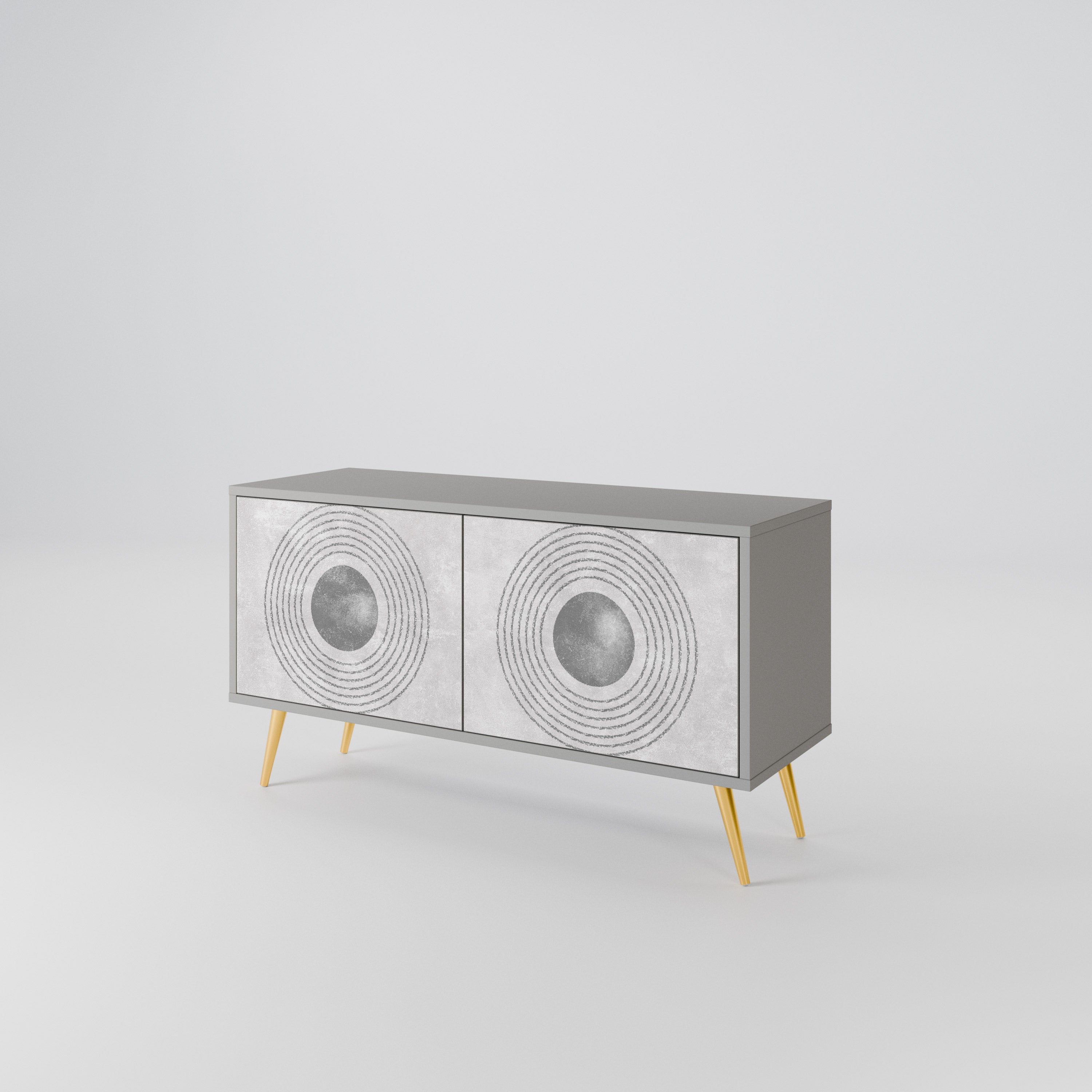 SOLID CIRCLES Compact 2-Door TV Cabinet