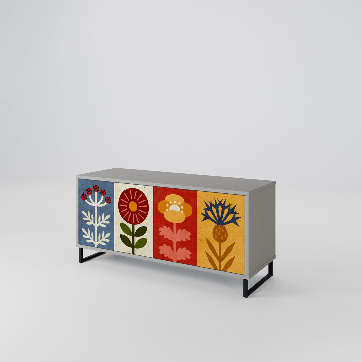 SCANDIC FLOWERET Συμπαγές έπιπλο τηλεόρασης 2-θυρών