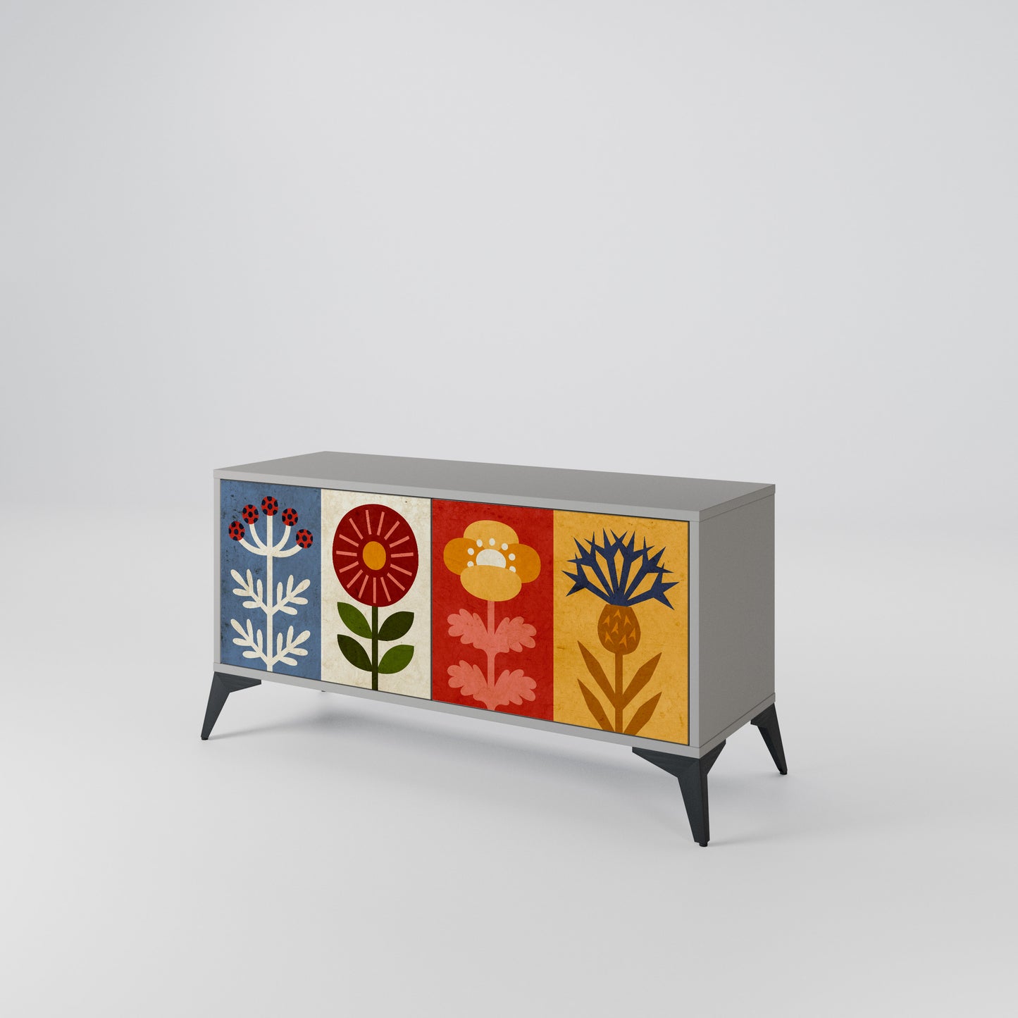 SCANDIC FLOWERET Compact 2-Door TV Cabinet