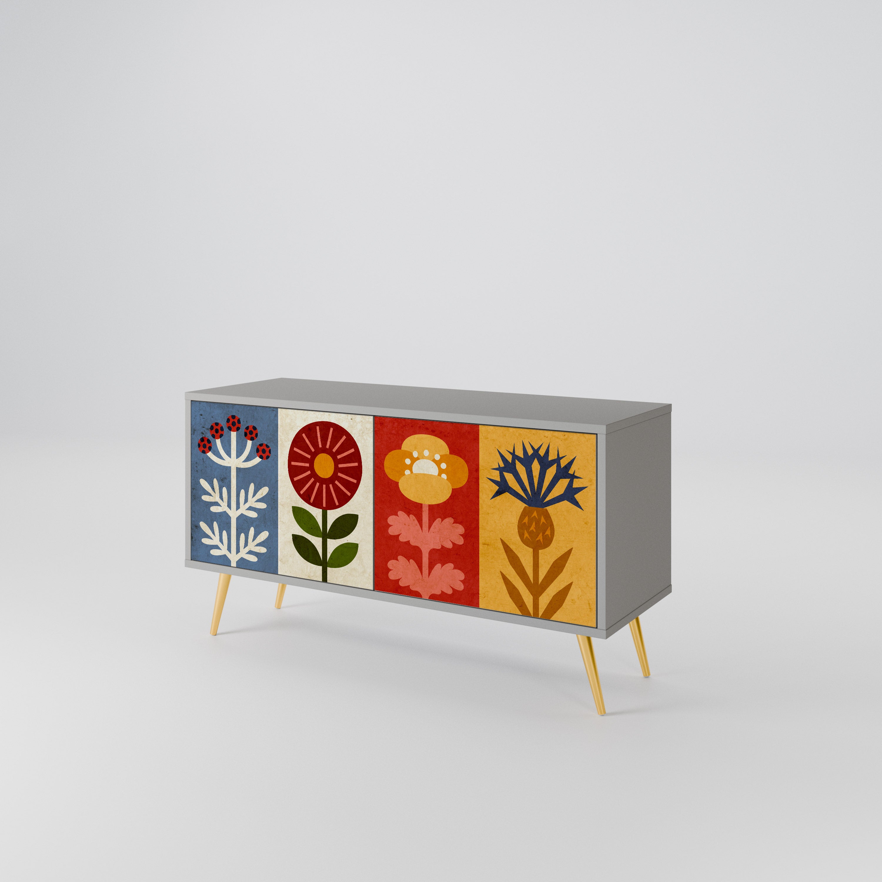 SCANDIC FLOWERET Compact 2-Door TV Cabinet