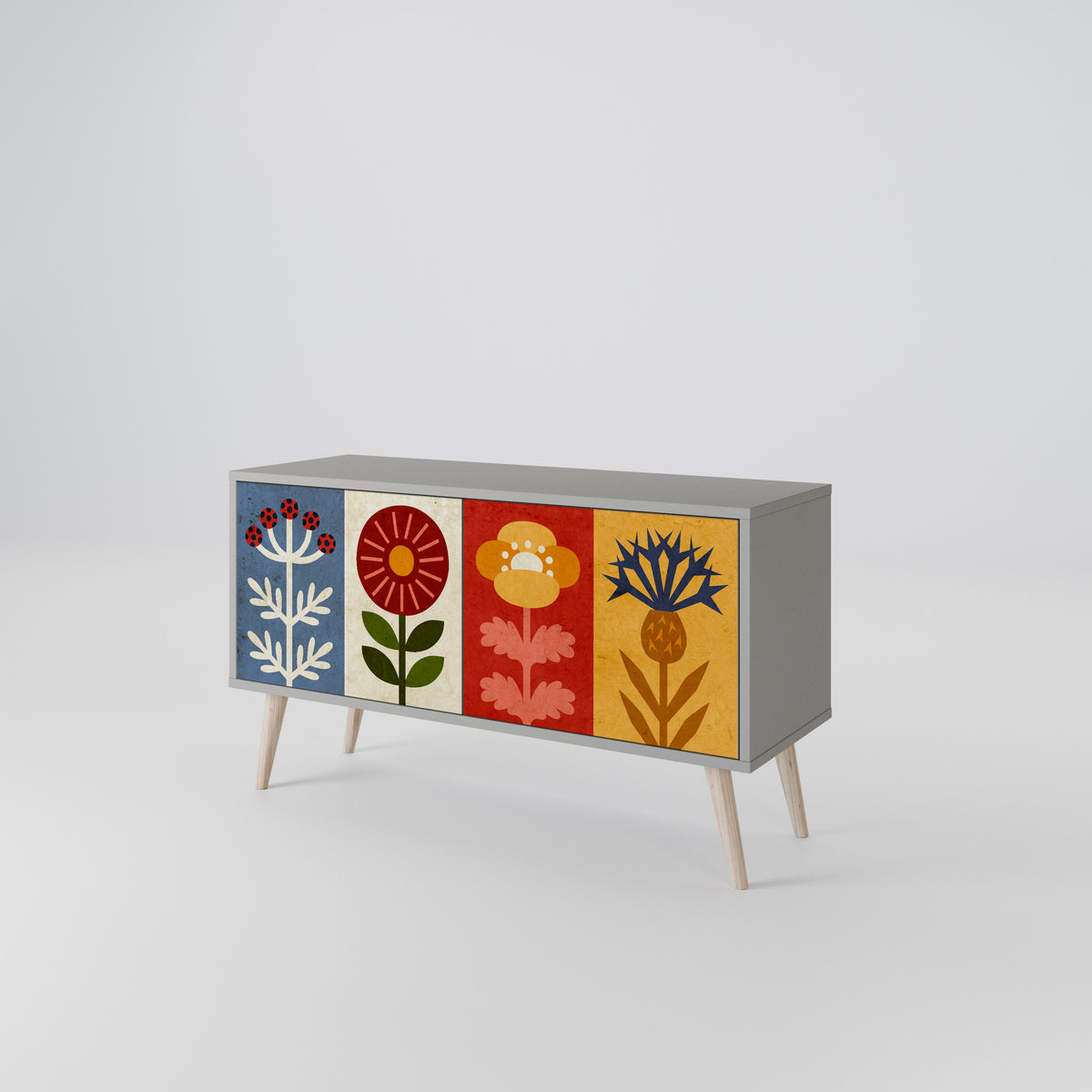 SCANDIC FLOWERET Συμπαγές έπιπλο τηλεόρασης 2-θυρών