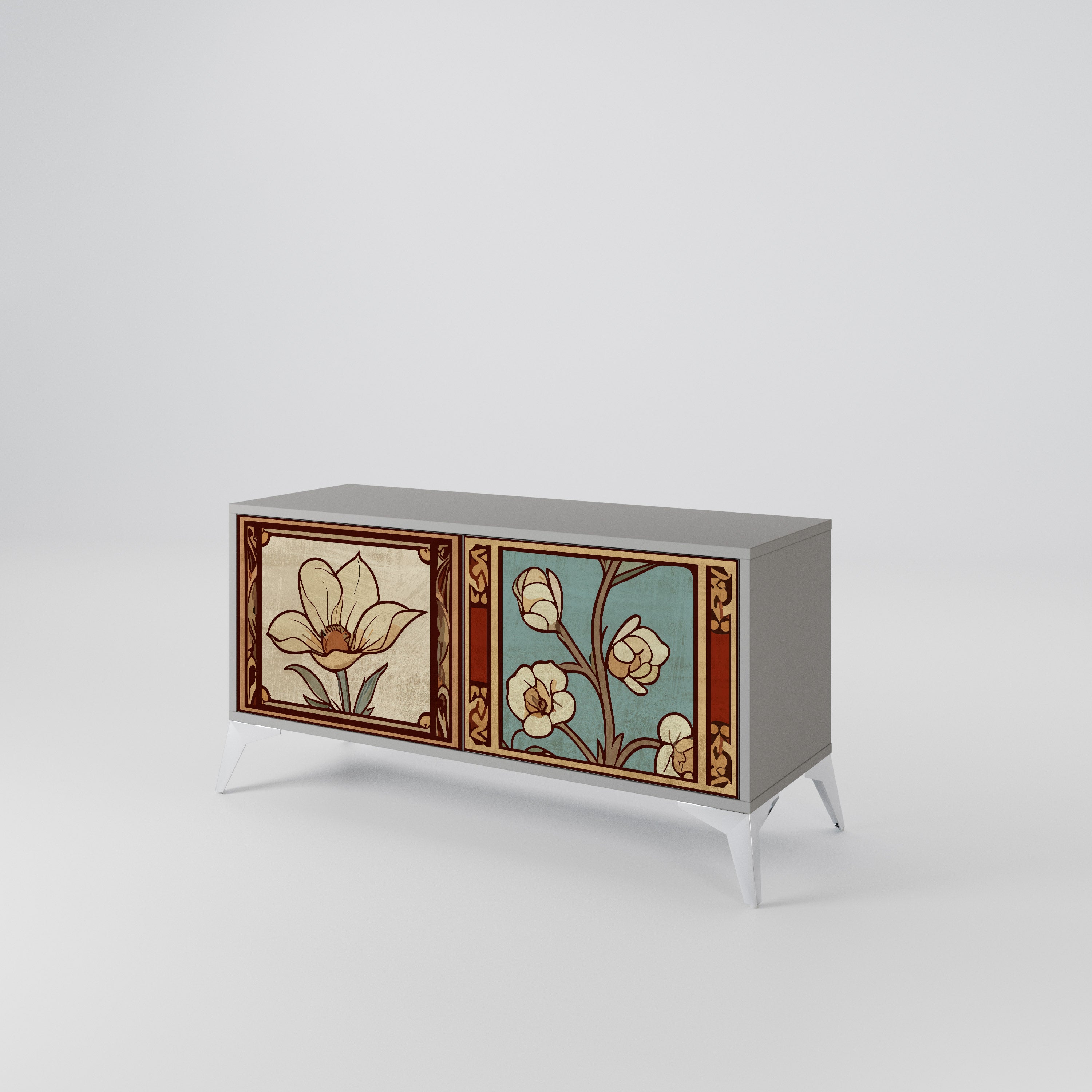 TIMELESS FLORA Compact 2-Door TV Cabinet