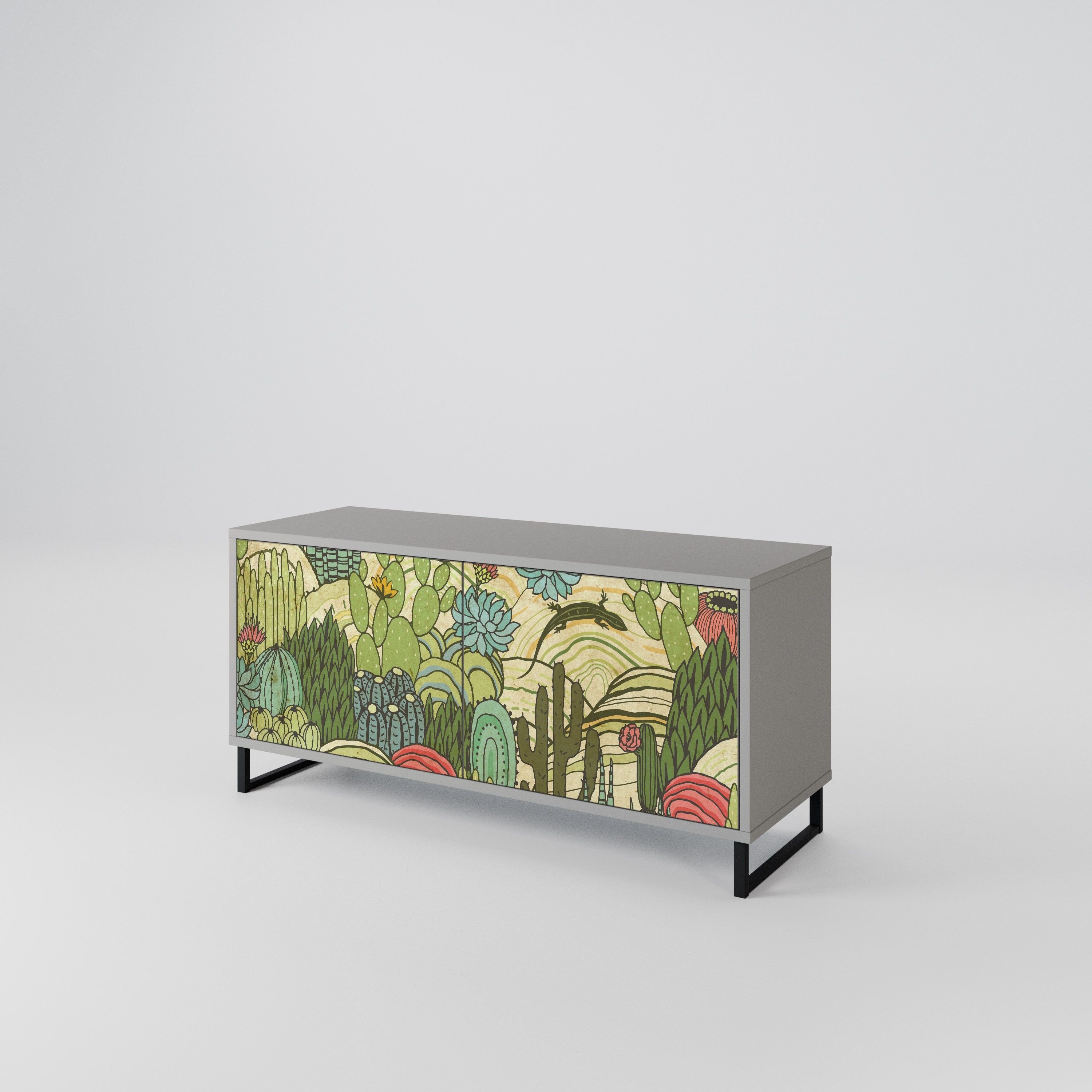 SUCCULENTS KALEIDOSCOPE Compact 2-Door TV Cabinet