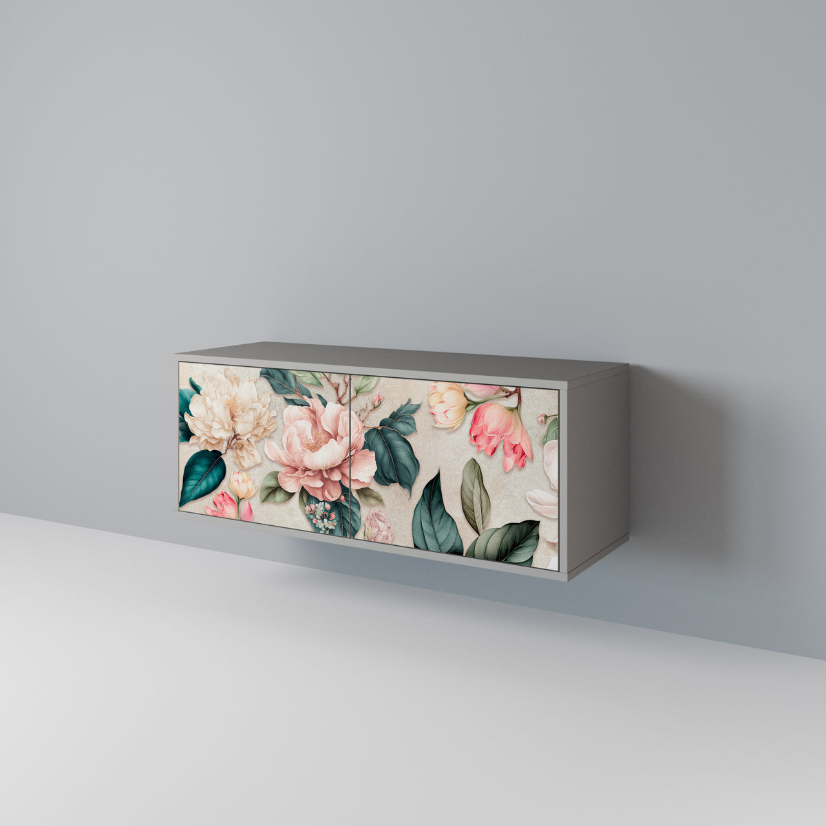 FLORAL GRACE Compact 2-Door TV Cabinet