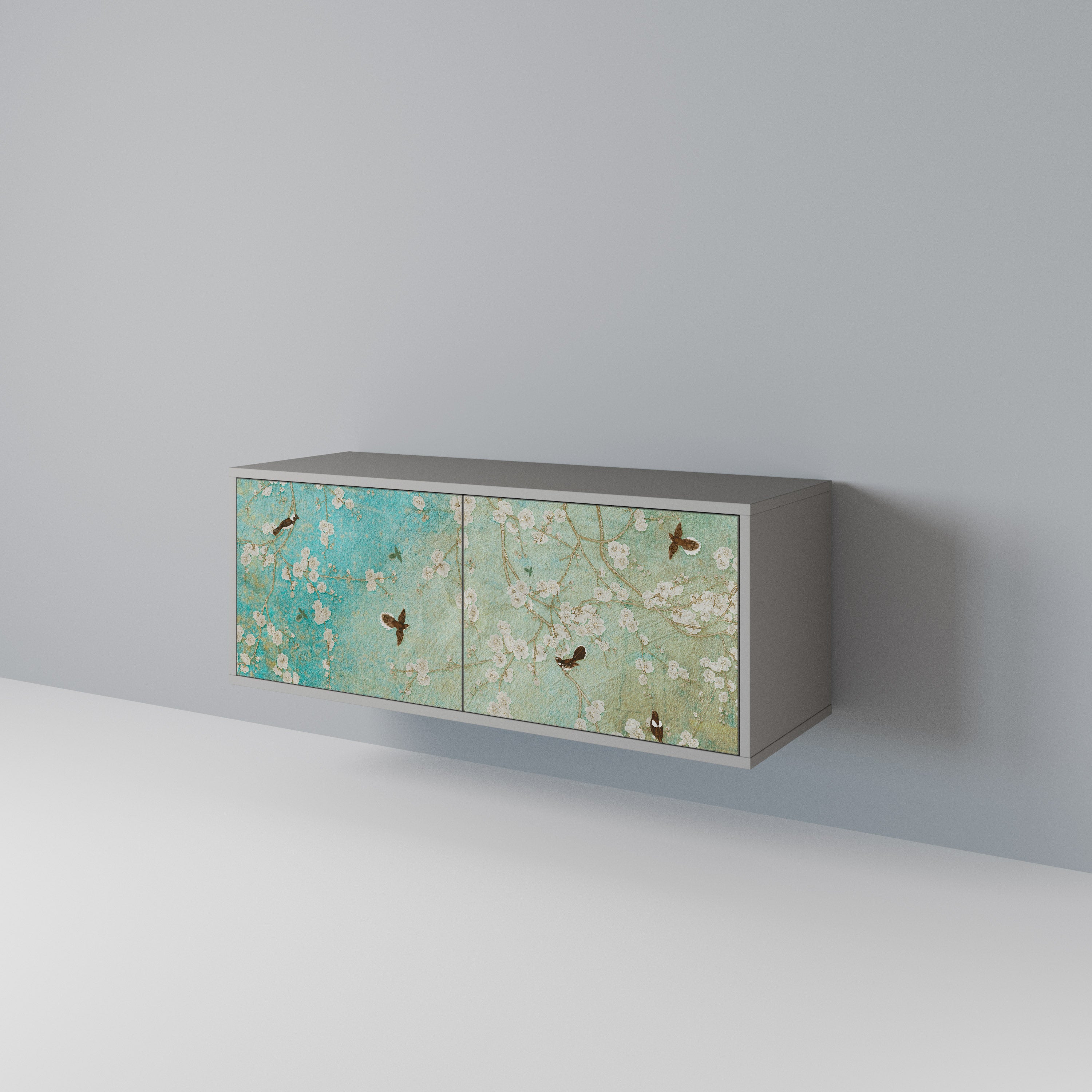 BLOOMING CHARM Compact 2-Door TV Cabinet