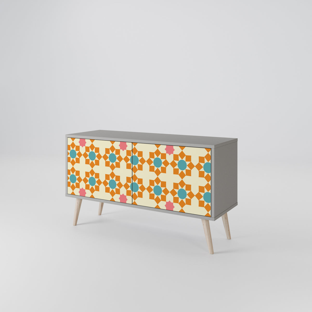 FLORAL DECOR Compact 2-Door TV Cabinet