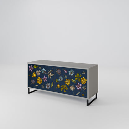 FLOWERS ON NAVY BLUE Συμπαγές έπιπλο τηλεόρασης 2-θυρών