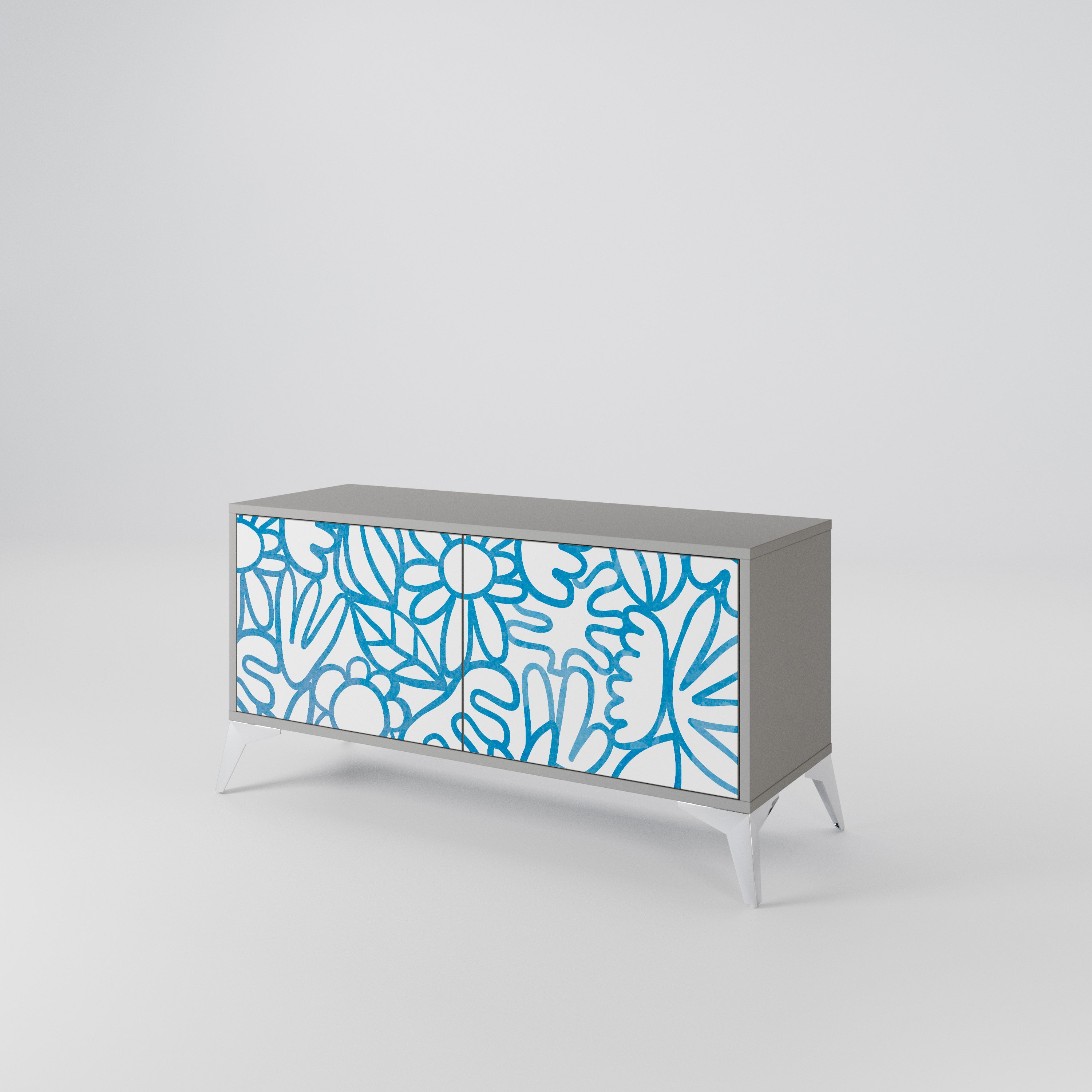 BLOOMY MORNING Compact 2-Door TV Cabinet