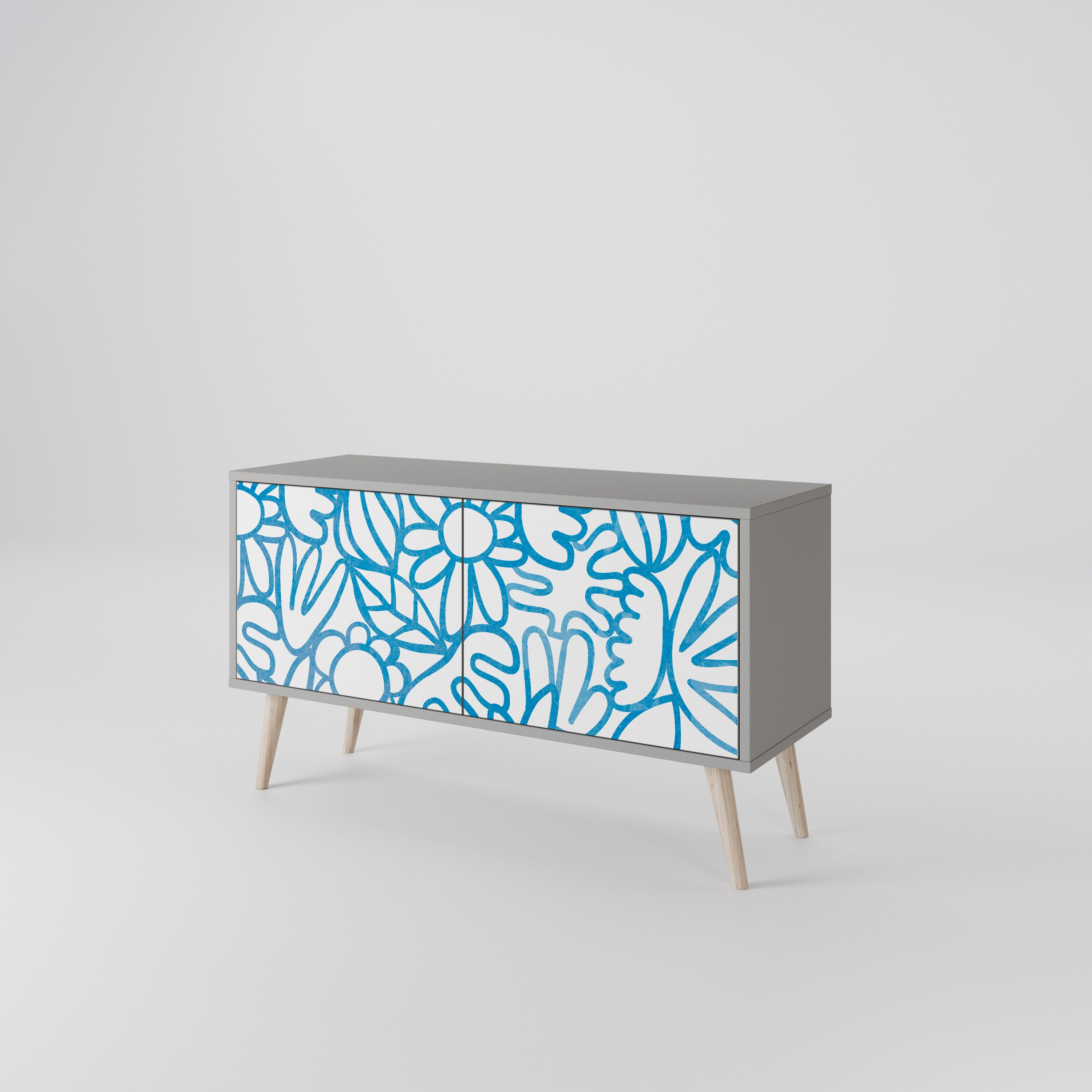 BLOOMY MORNING Compact 2-Door TV Cabinet