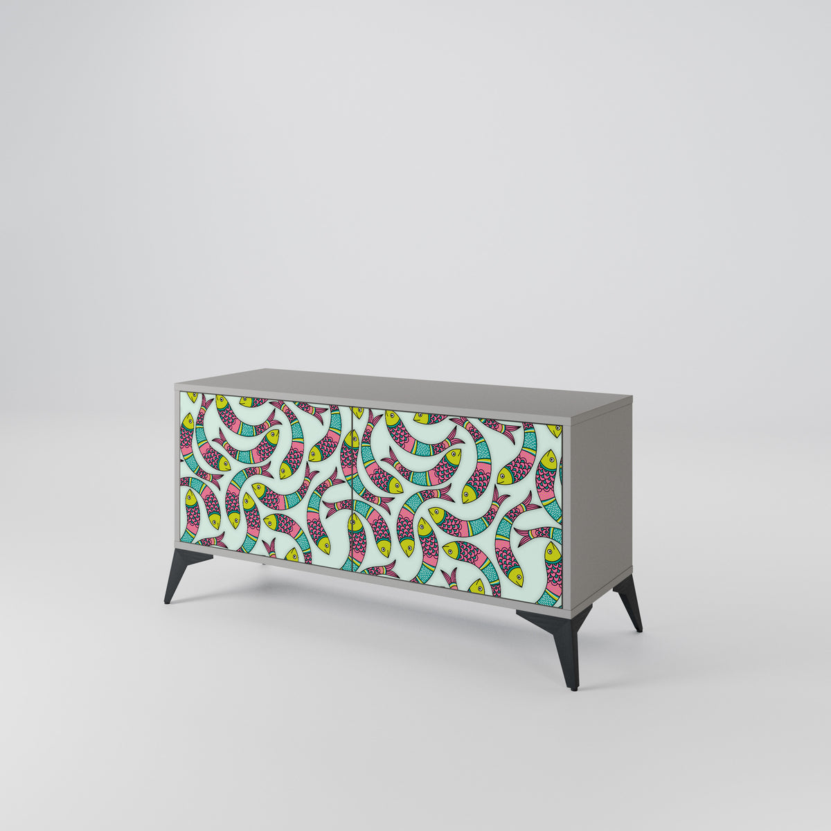 INDIAN FISH Compact 2-Door TV Cabinet