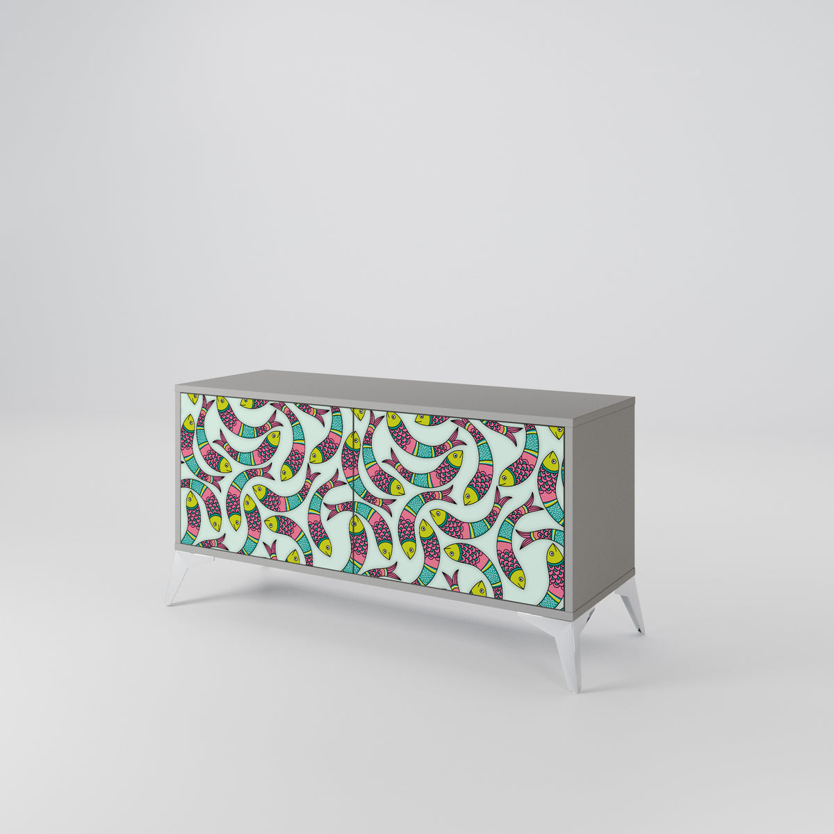 INDIAN FISH Compact 2-Door TV Cabinet