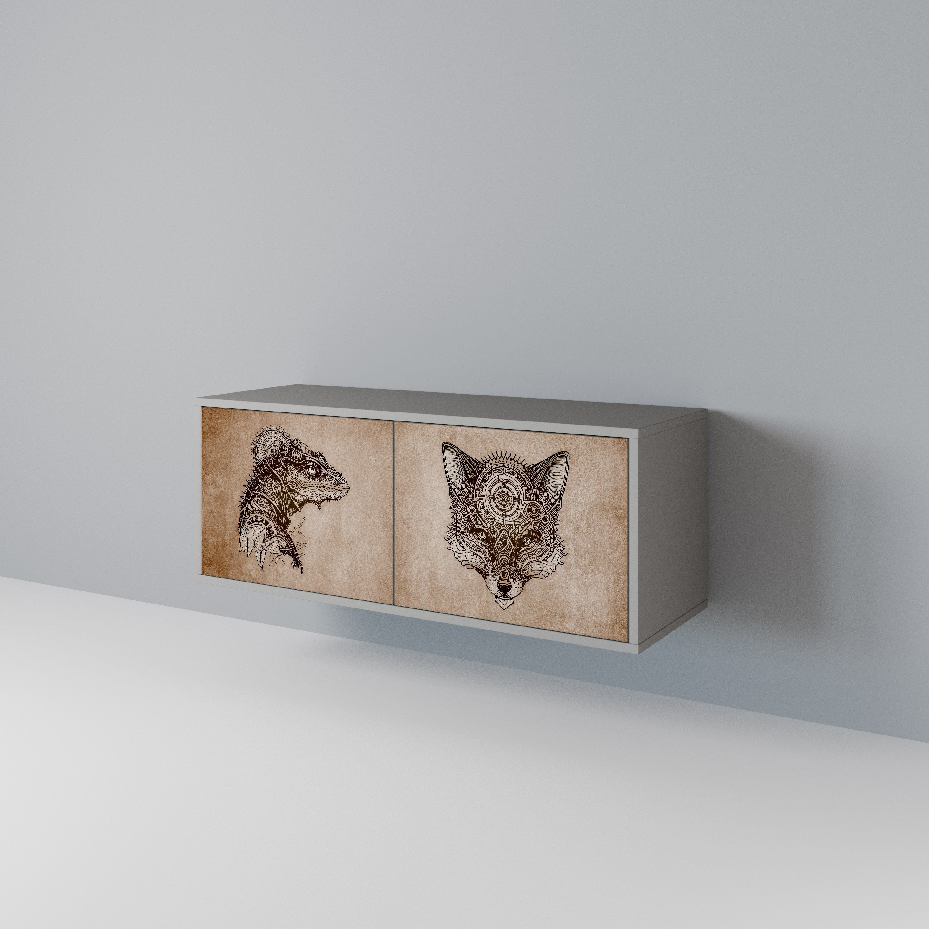 STEAMPUNK CLAN Compact 2-Door TV Cabinet