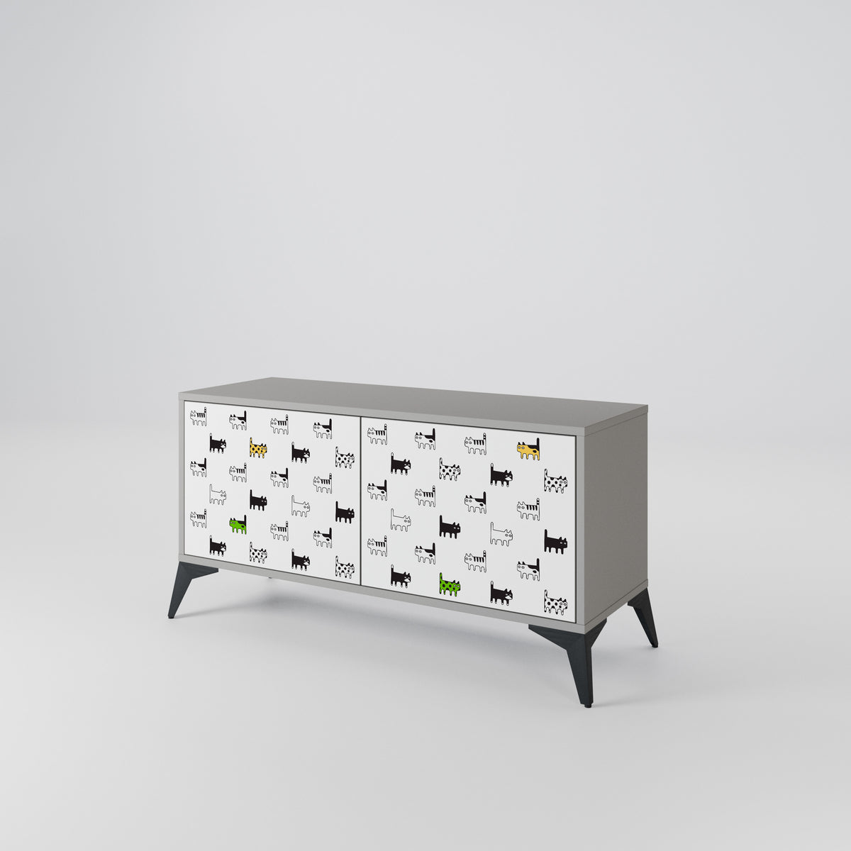 CATS COMPILATION Compact 2-Door TV Cabinet