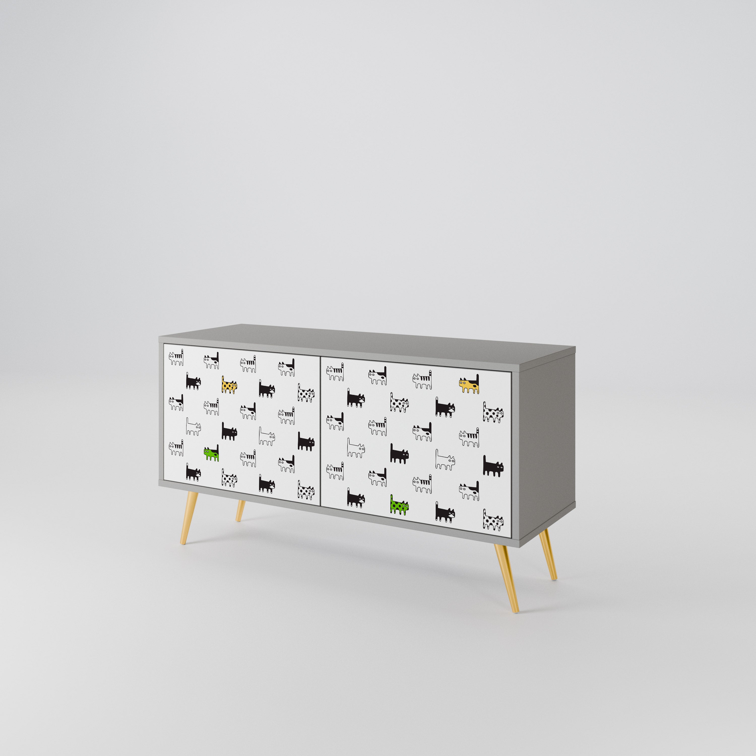 CATS COMPILATION Compact 2-Door TV Cabinet