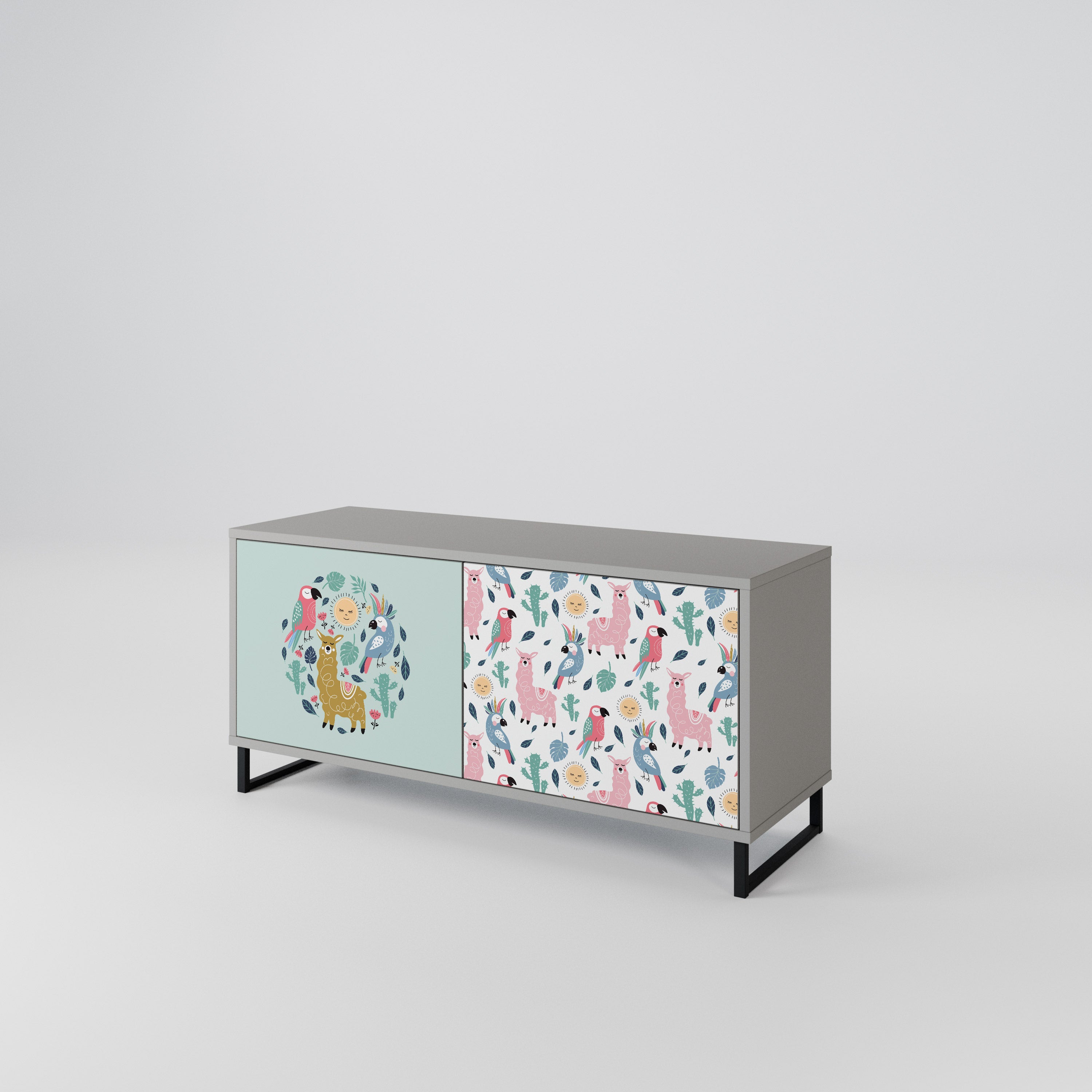 COLORFUL ALPACAS Compact 2-Door TV Cabinet