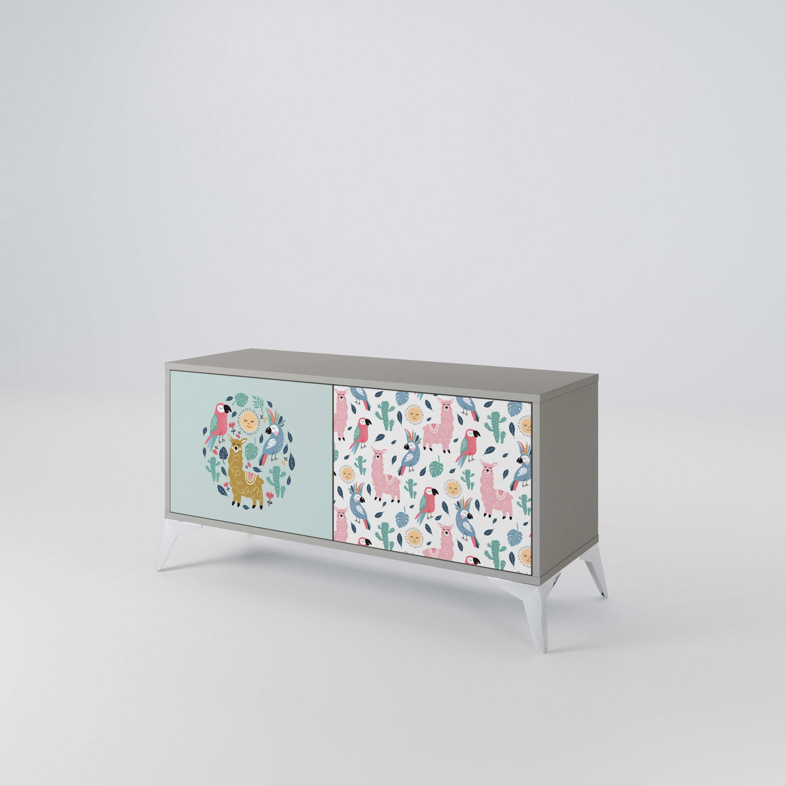 COLORFUL ALPACAS Compact 2-Door TV Cabinet