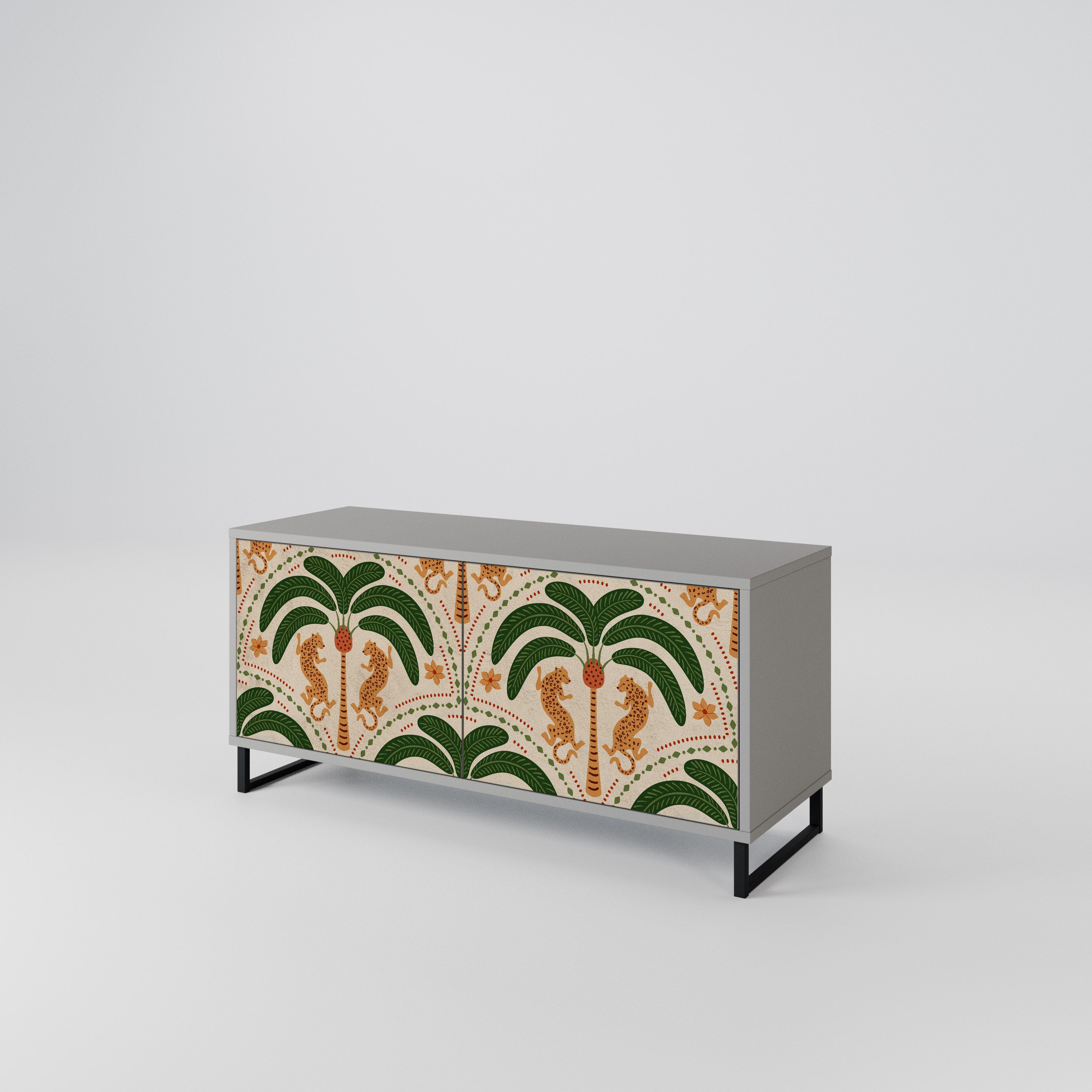 DANCING PREDATORS Compact 2-Door TV Cabinet