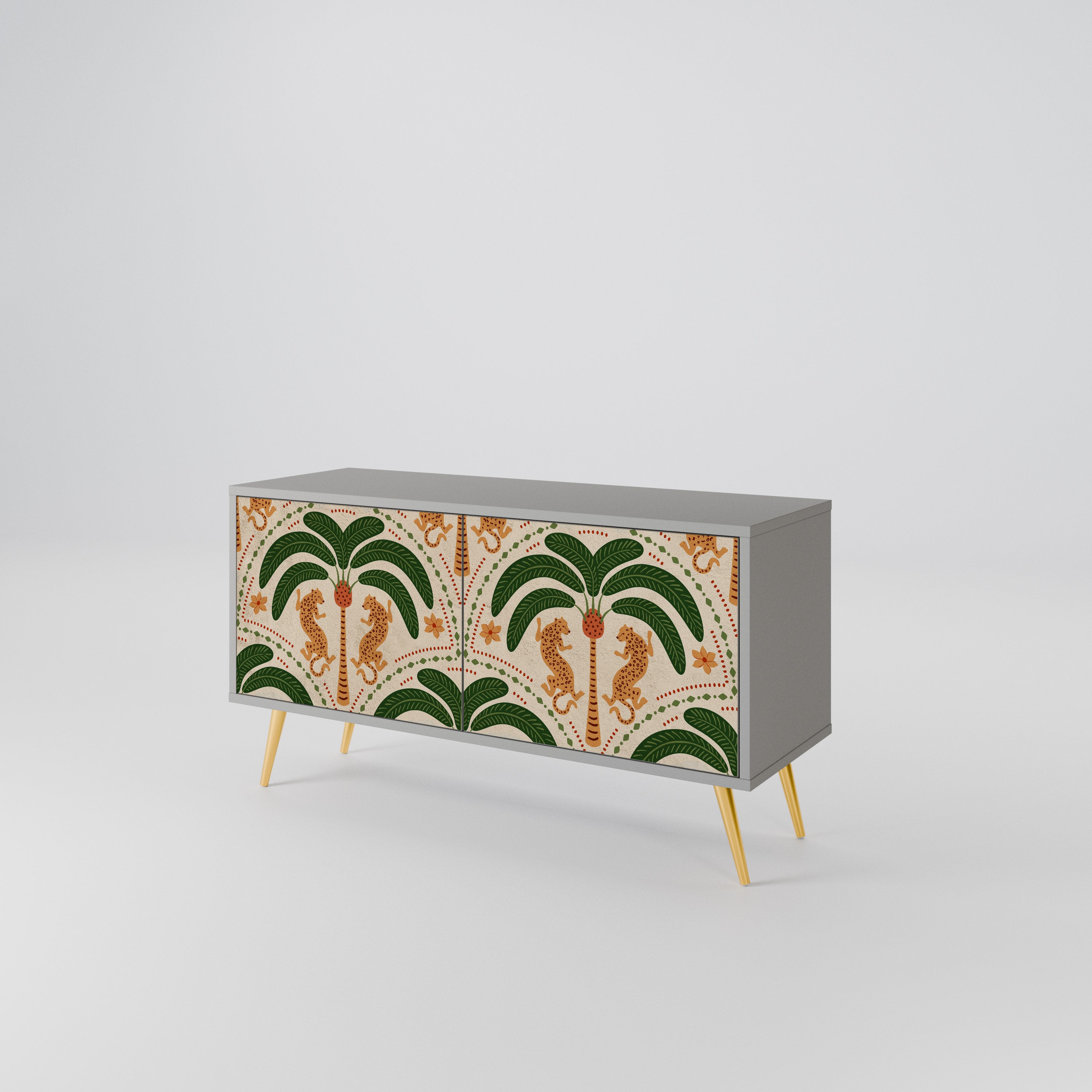 DANCING PREDATORS Compact 2-Door TV Cabinet