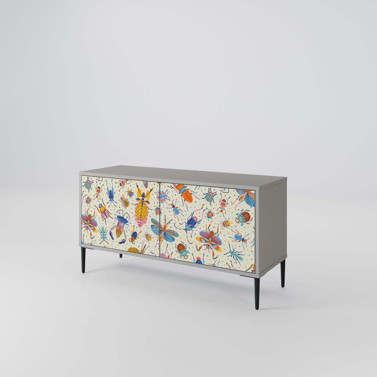 COLORFUL INSECTS Compact 2-Door TV Cabinet