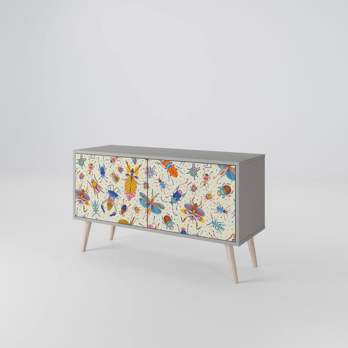 COLORFUL INSECTS Compact 2-Door TV Cabinet