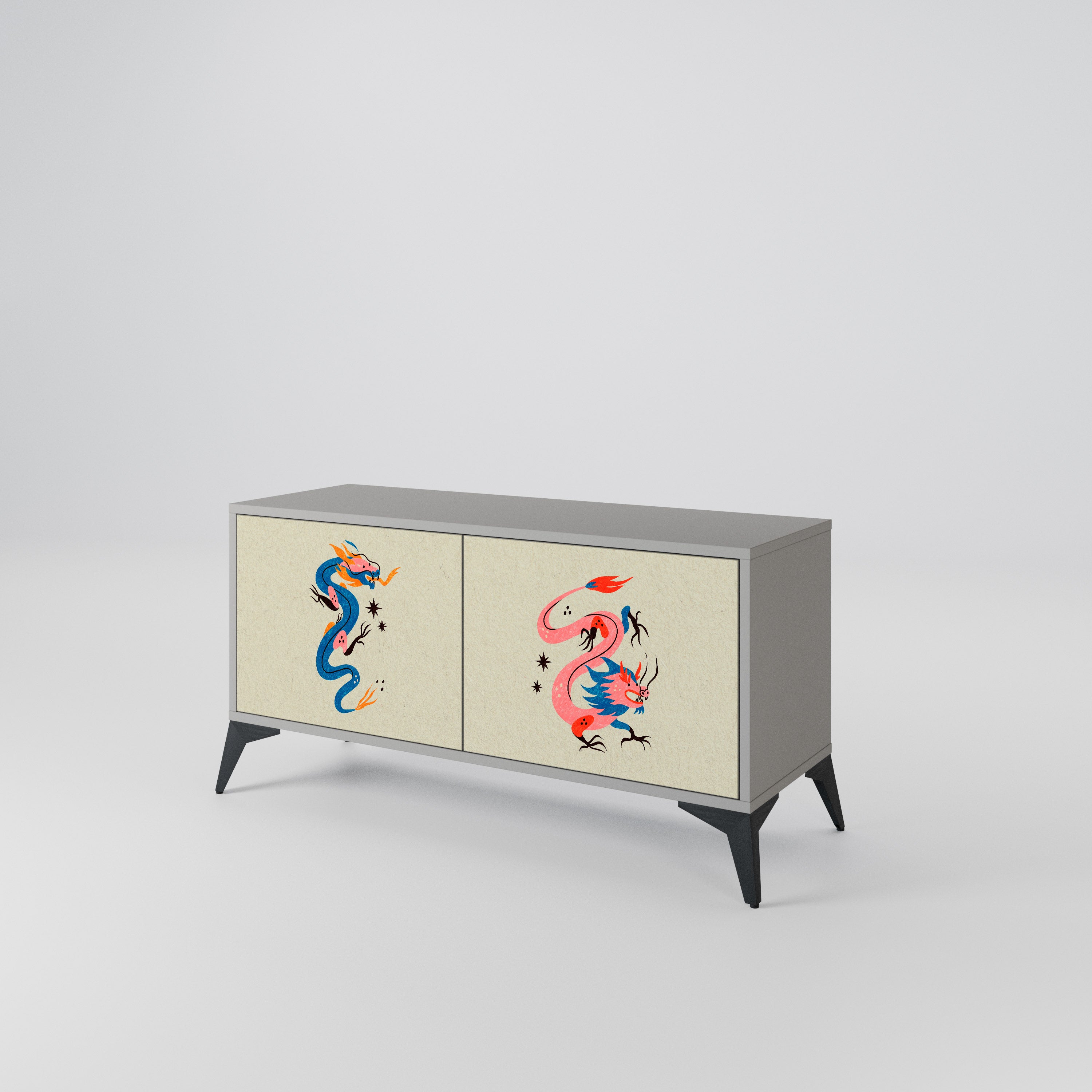 MYTHOLOGICAL CREATURES Compact 2-Door TV Cabinet