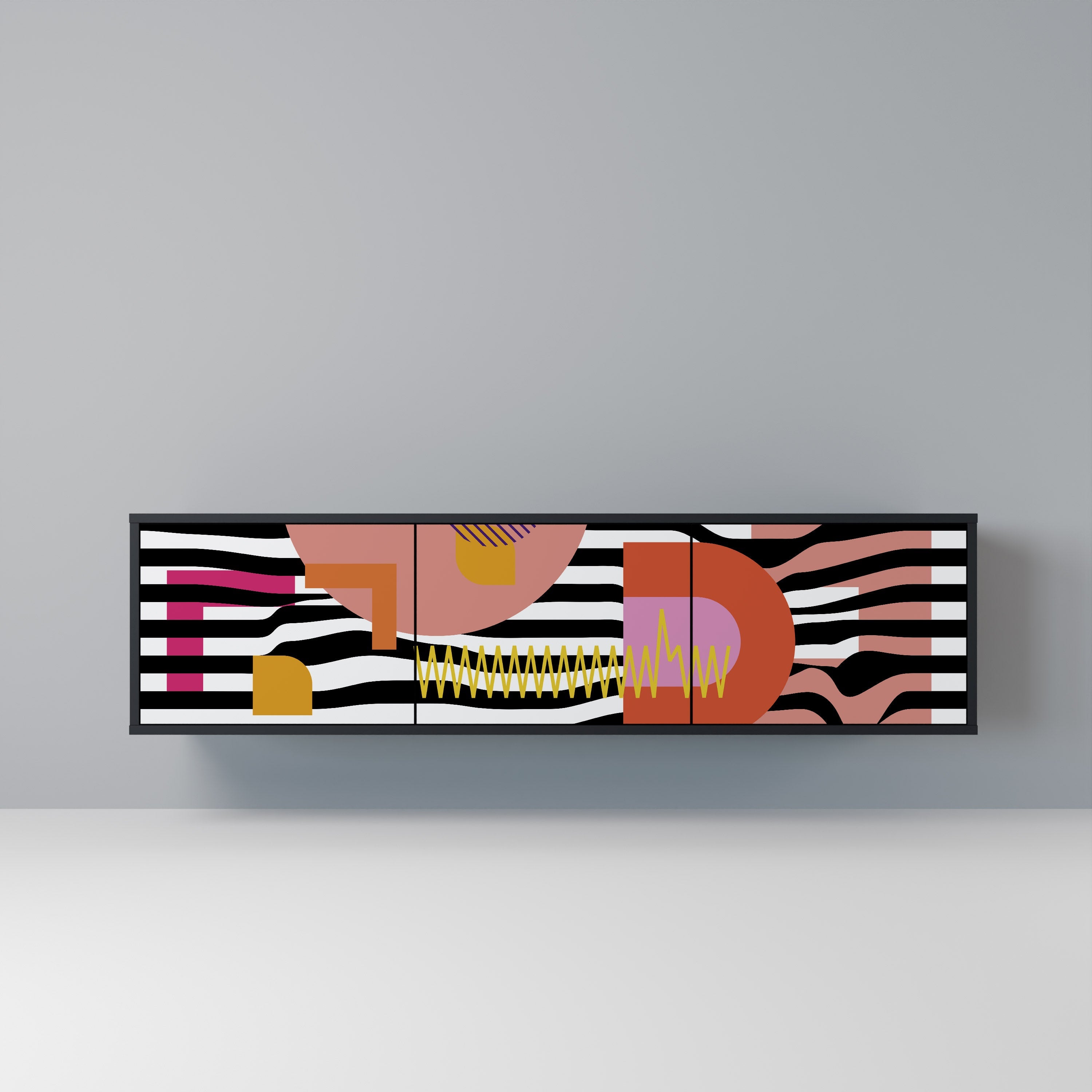 CHROMATIC ABSTRACT Τρίθυρη βάση τηλεόρασης σε μαύρο φινίρισμα