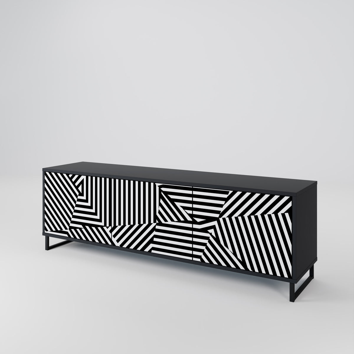 ILLUSIONARY LATTICE 3-Door TV Cabinet