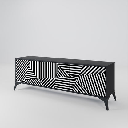 ILLUSIONARY LATTICE 3-Door TV Cabinet