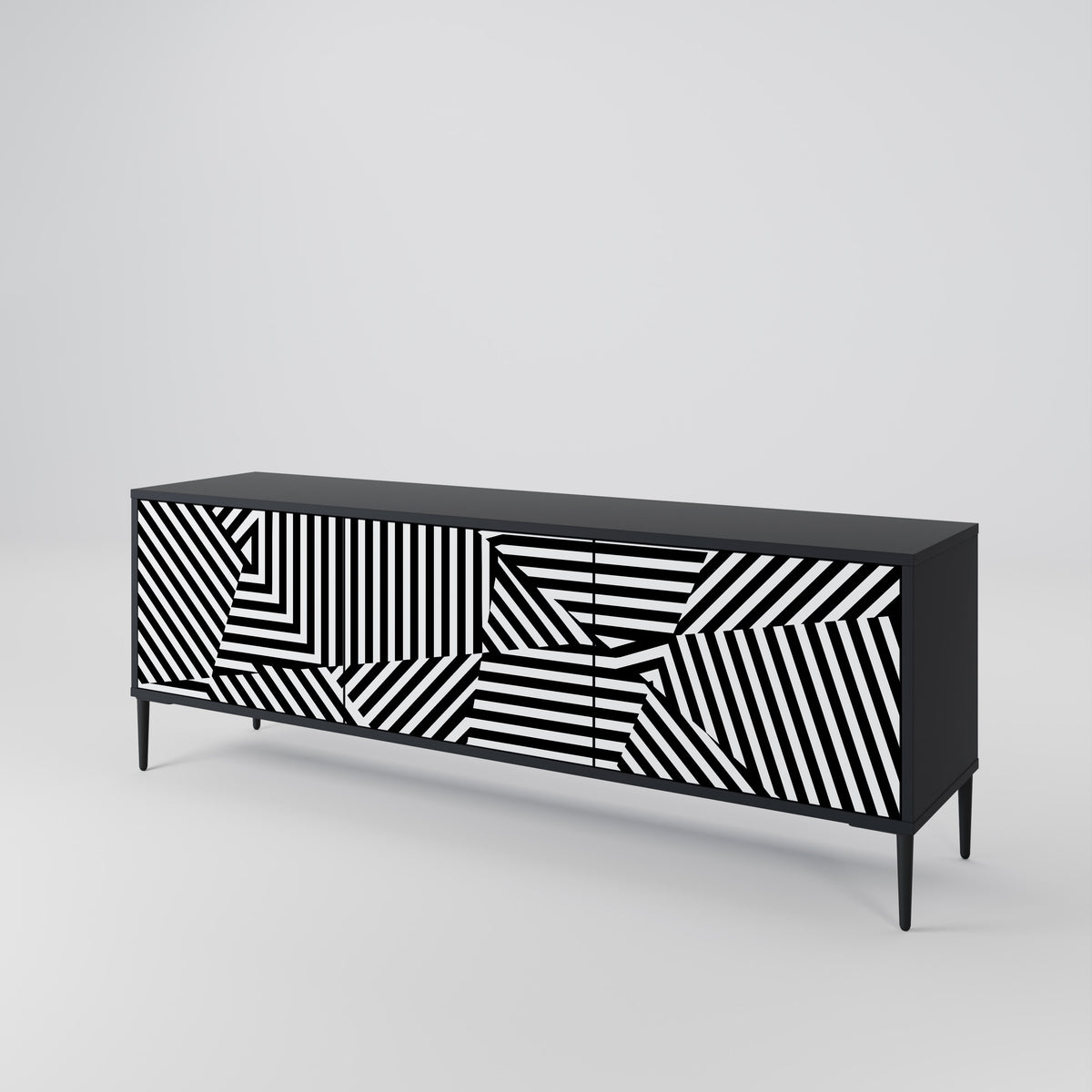 ILLUSIONARY LATTICE 3-Door TV Cabinet