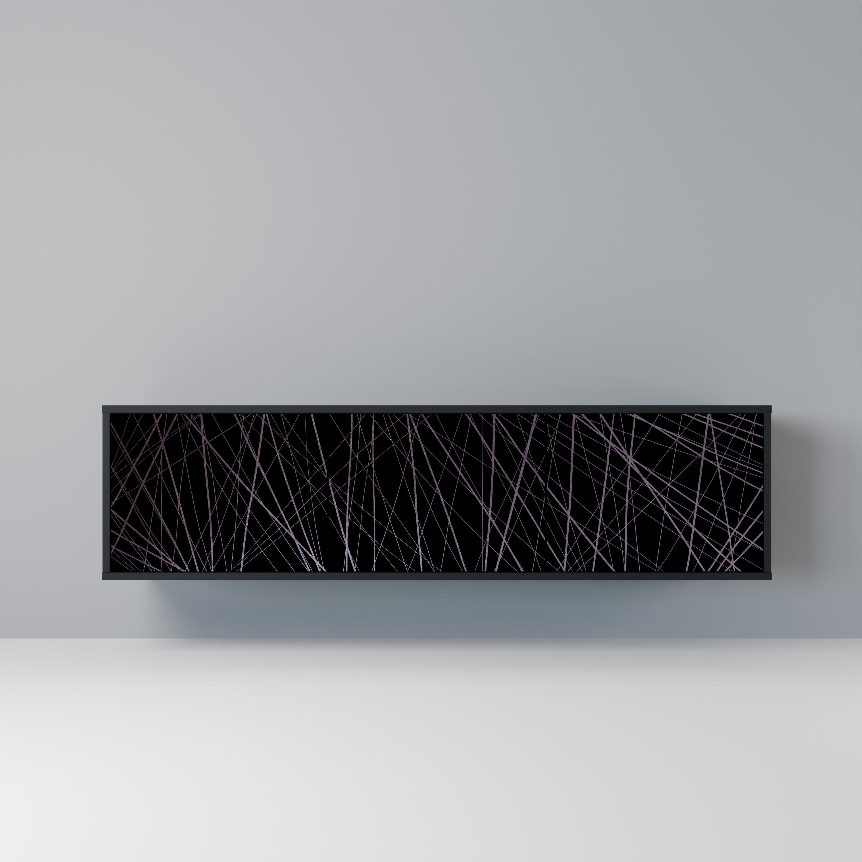 Βάση τηλεόρασης SHIMMER SPIDERGRAM 3 πορτών σε μαύρο φινίρισμα