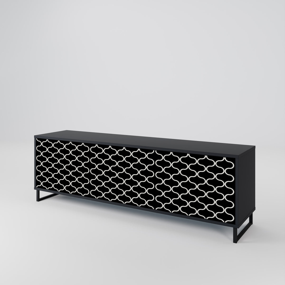 TESSELATED BLACKNESS 3-Door TV Cabinet