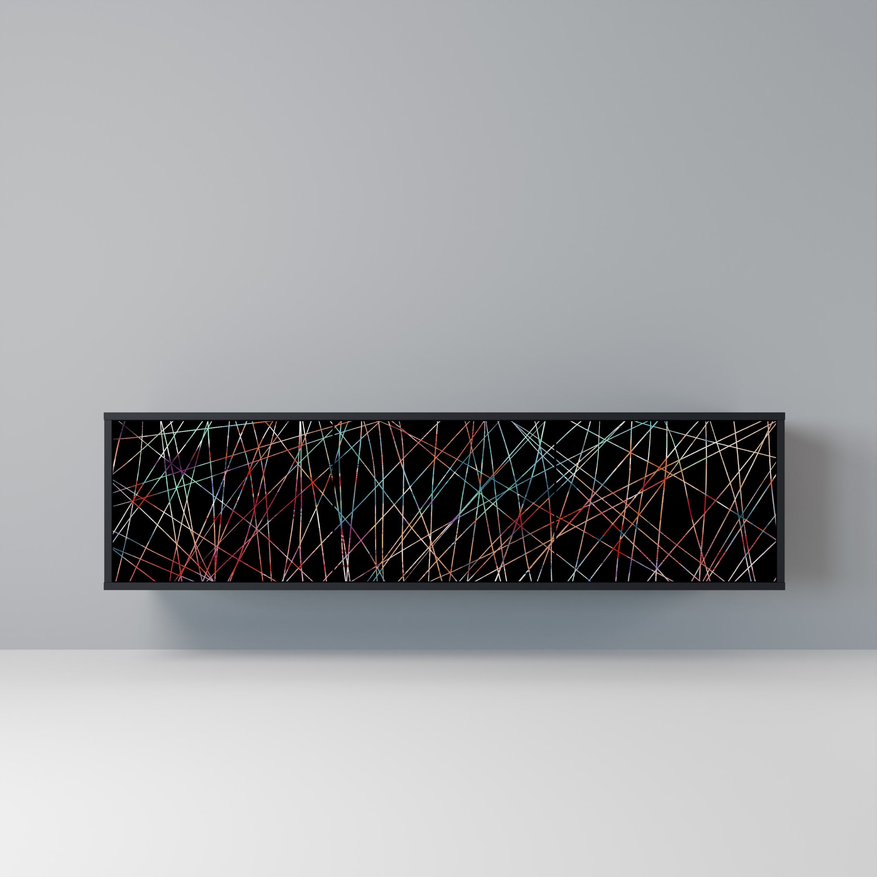 Βάση τηλεόρασης LUMINOUS SNARE 3 θυρών σε μαύρο φινίρισμα