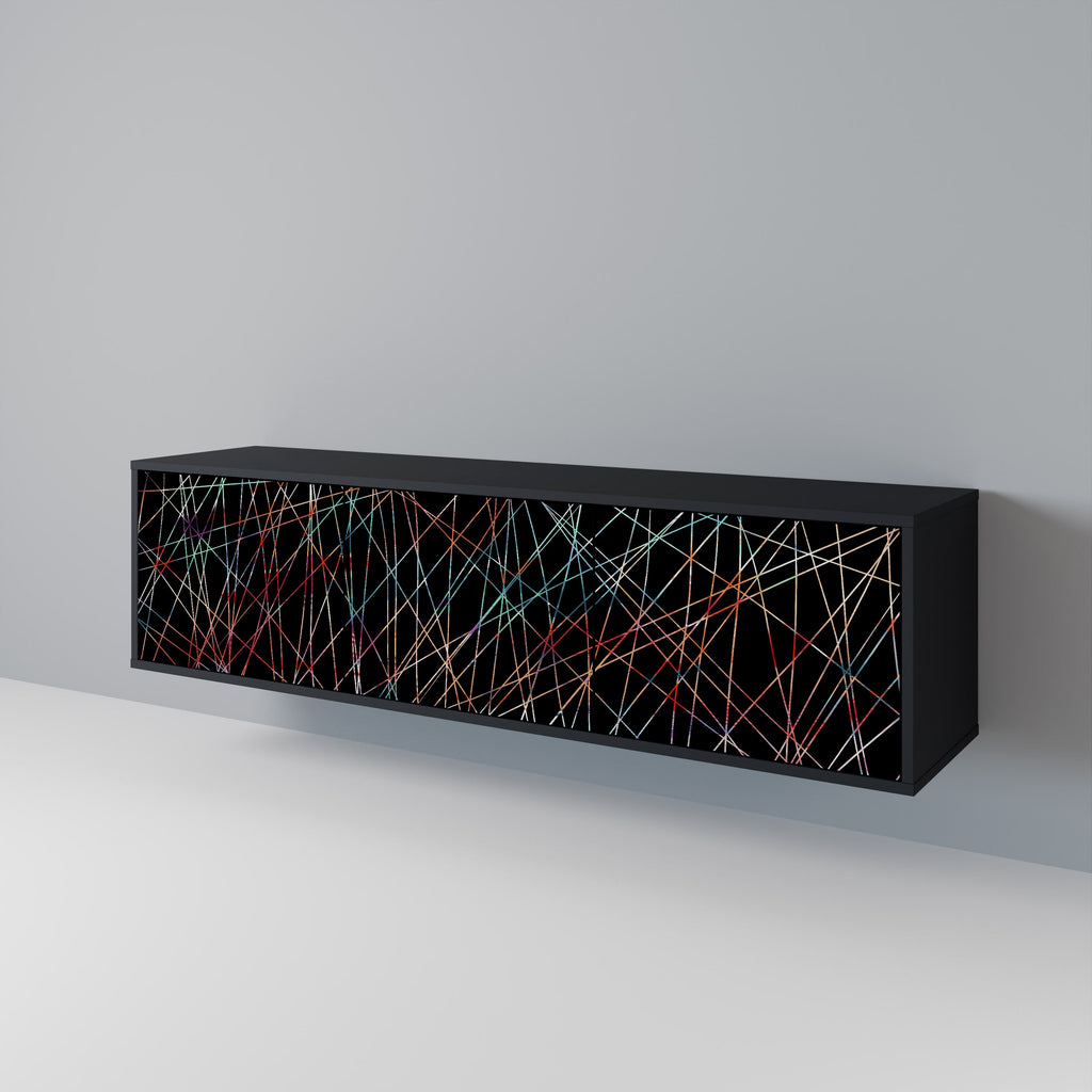 Βάση τηλεόρασης LUMINOUS SNARE 3 θυρών σε μαύρο φινίρισμα