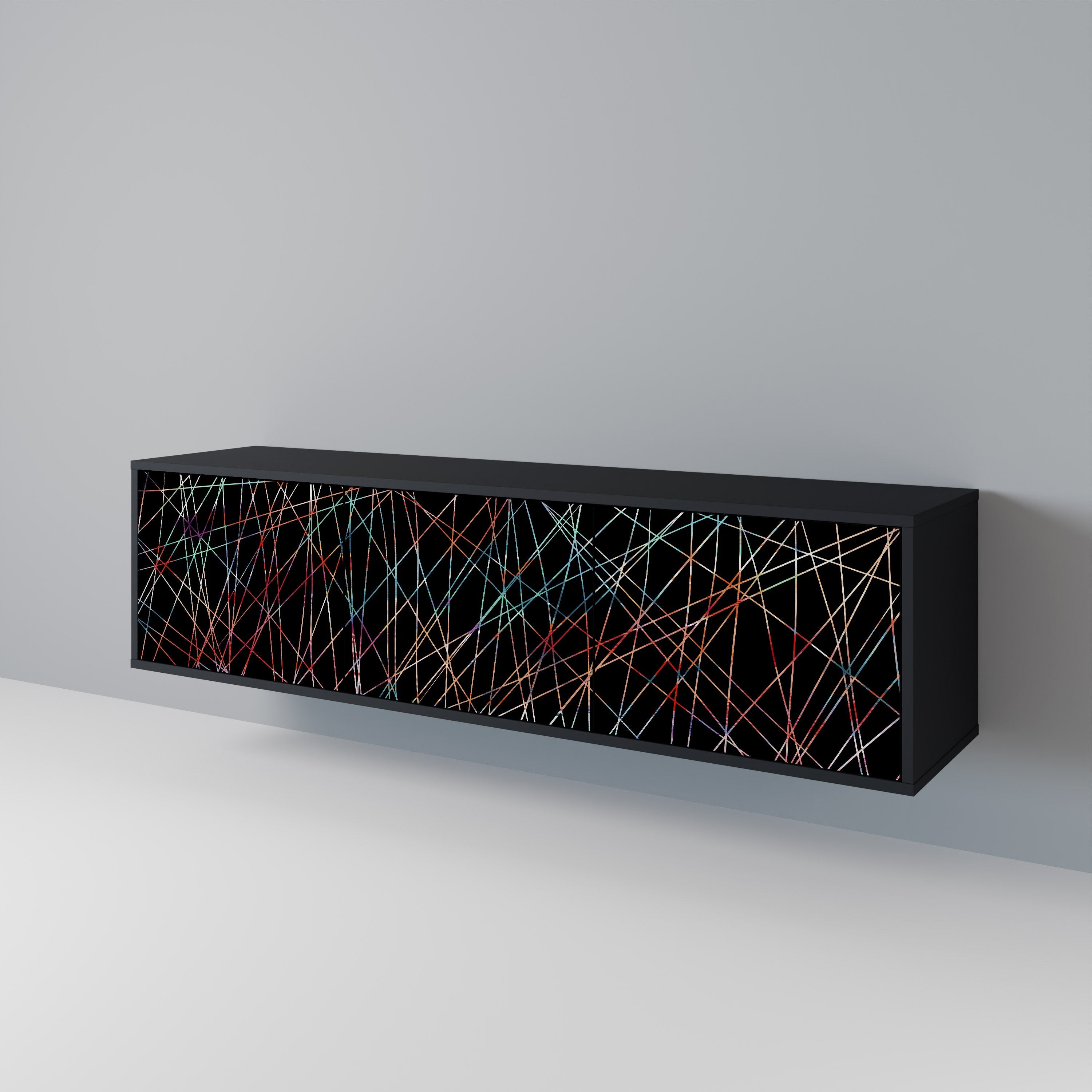 Βάση τηλεόρασης LUMINOUS SNARE 3 θυρών σε μαύρο φινίρισμα