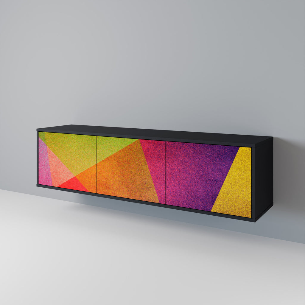 Βάση τηλεόρασης VIVID GEOMETRIA 3 θυρών σε μαύρο φινίρισμα
