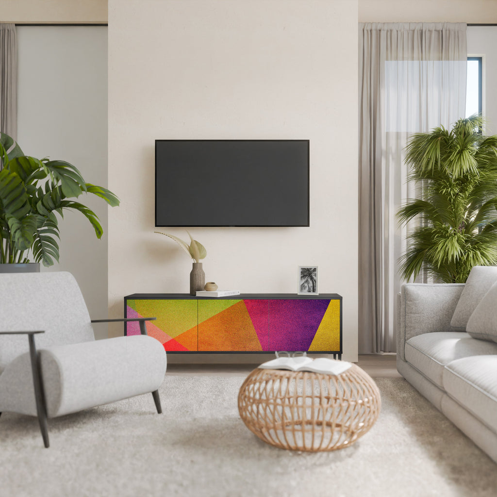 Βάση τηλεόρασης VIVID GEOMETRIA 3 θυρών σε μαύρο φινίρισμα