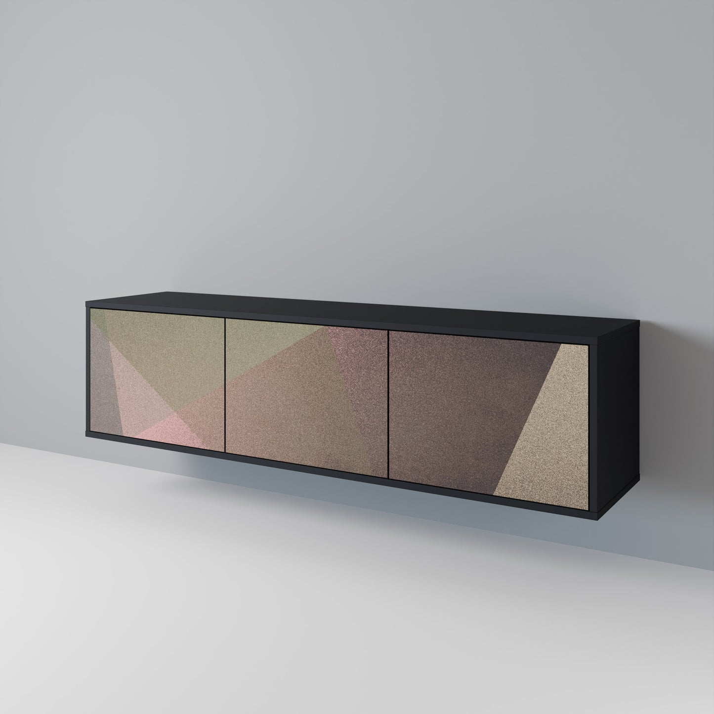 BEIGE GEOMETRY Έπιπλο τηλεόρασης 3-θυρών