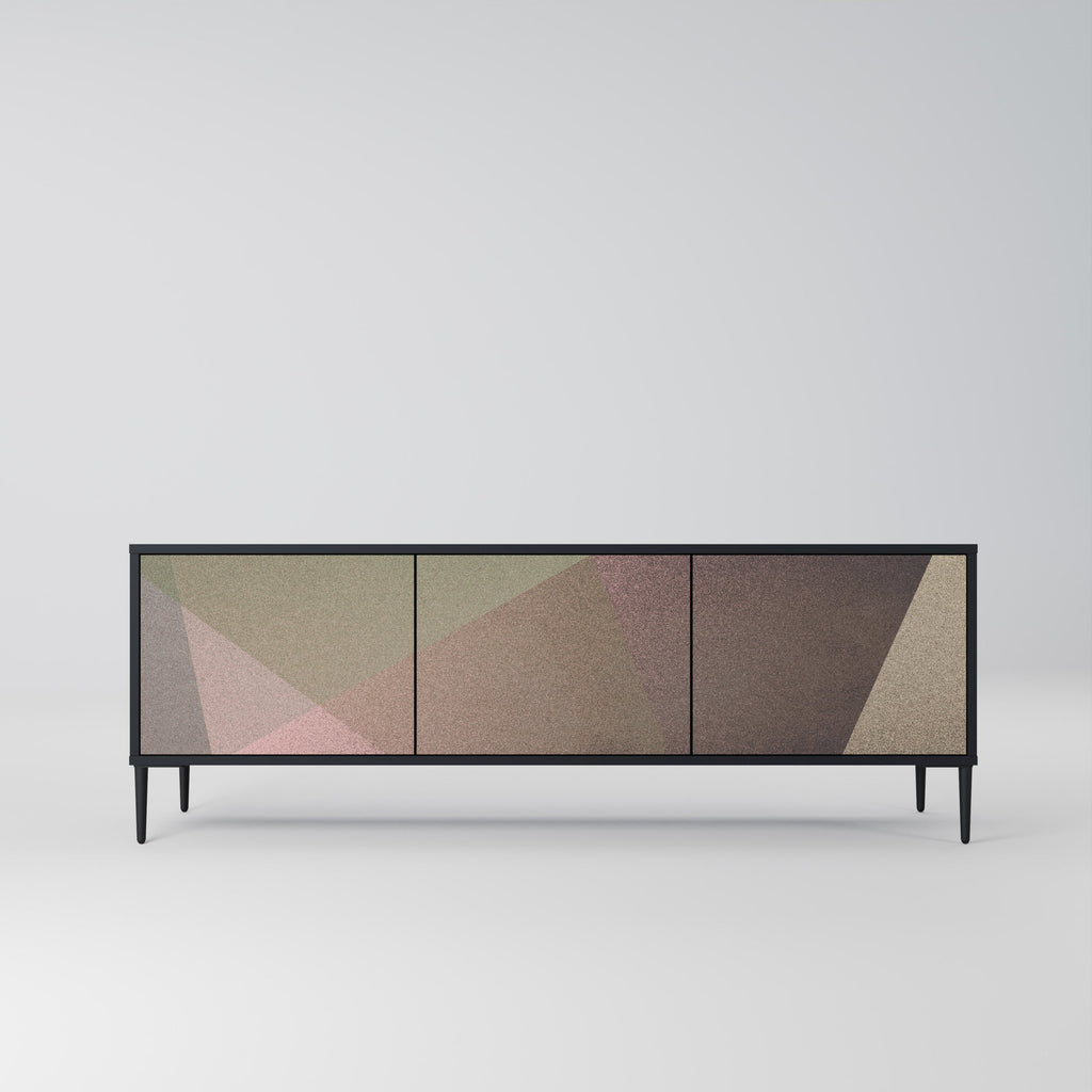 Βάση τηλεόρασης BEIGE GEOMETRIA 3 πορτών σε μαύρο φινίρισμα