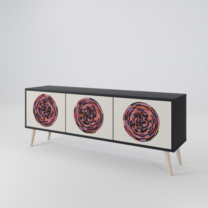 BROWN CIRCLES Έπιπλο τηλεόρασης 3-θυρών