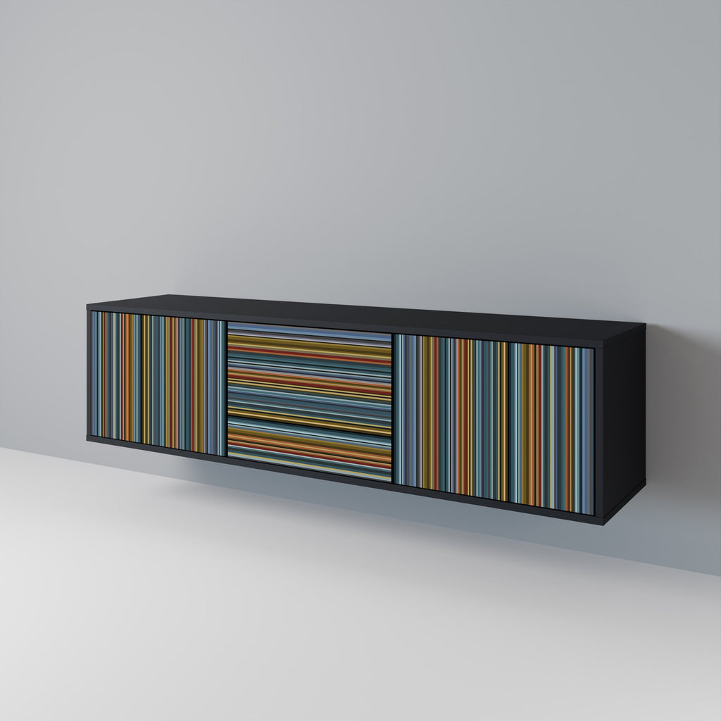 LINEOUT SPECTRUM 3-Door TV Stand in Black Finish