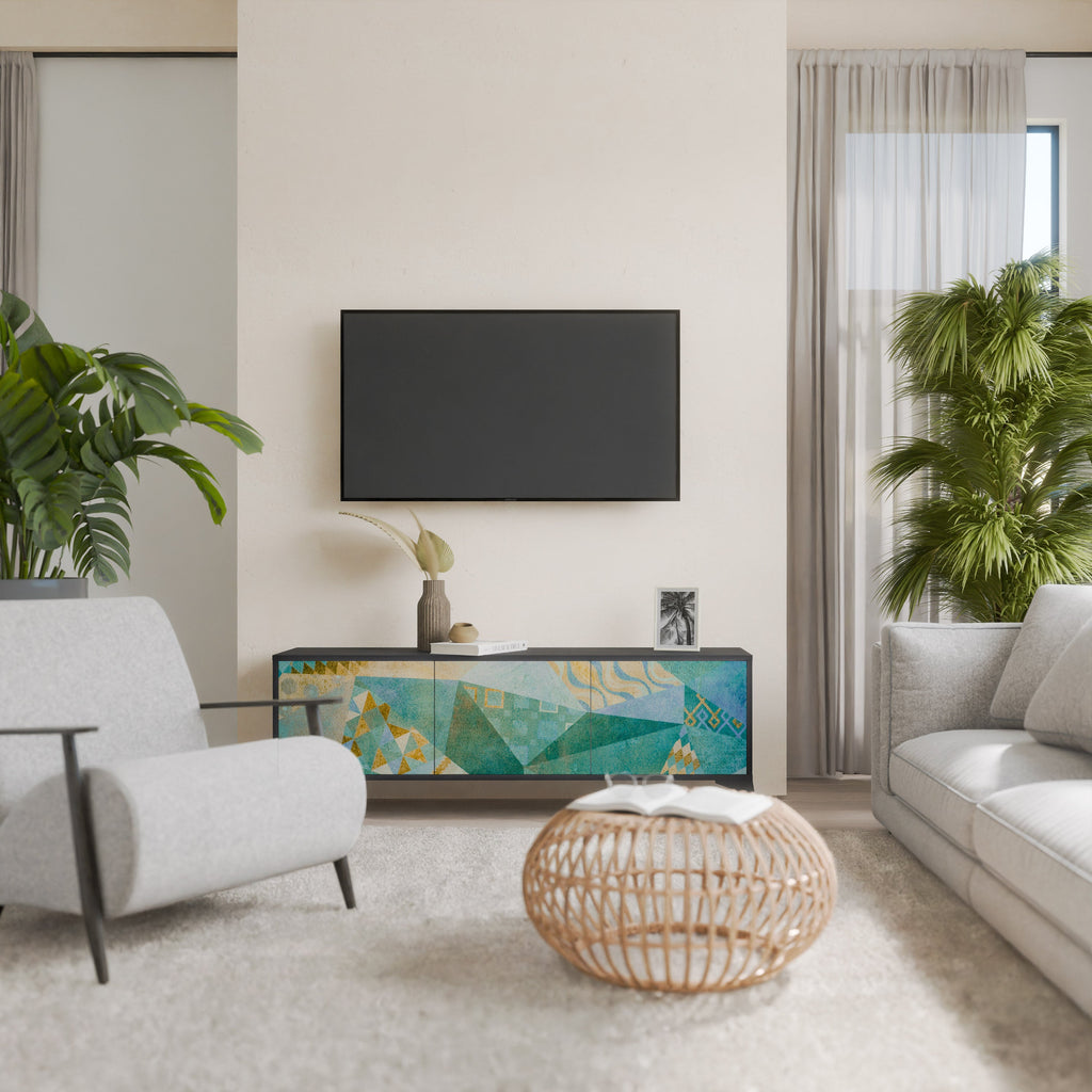 SPECTRUM SPLENDOR Τριθέσια βάση τηλεόρασης σε μαύρο φινίρισμα