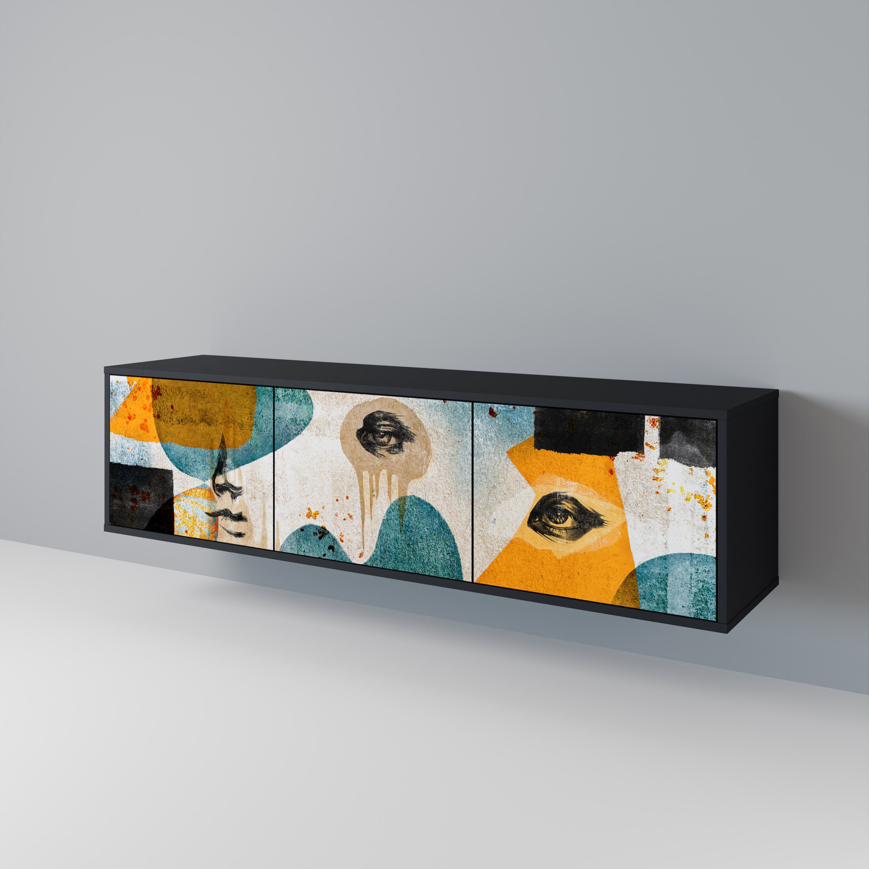 ABSTRACT FACES Έπιπλο τηλεόρασης 3-θυρών
